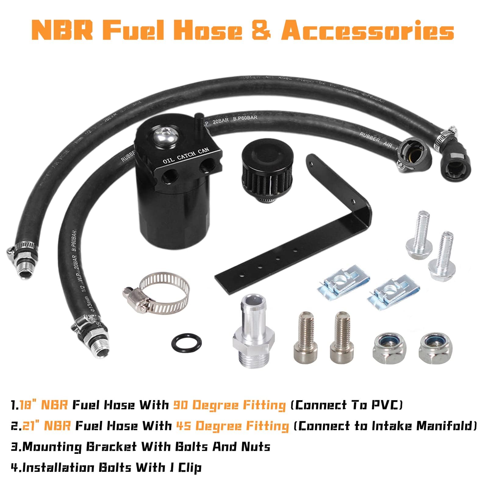 Poseng Oil Catch Can Baffled Oil Separator Tank Compatible With Ford F150 5.0L 2.7Eb 3.5Eb 11-22, Expedition 3.5L Ecoboost 18-22