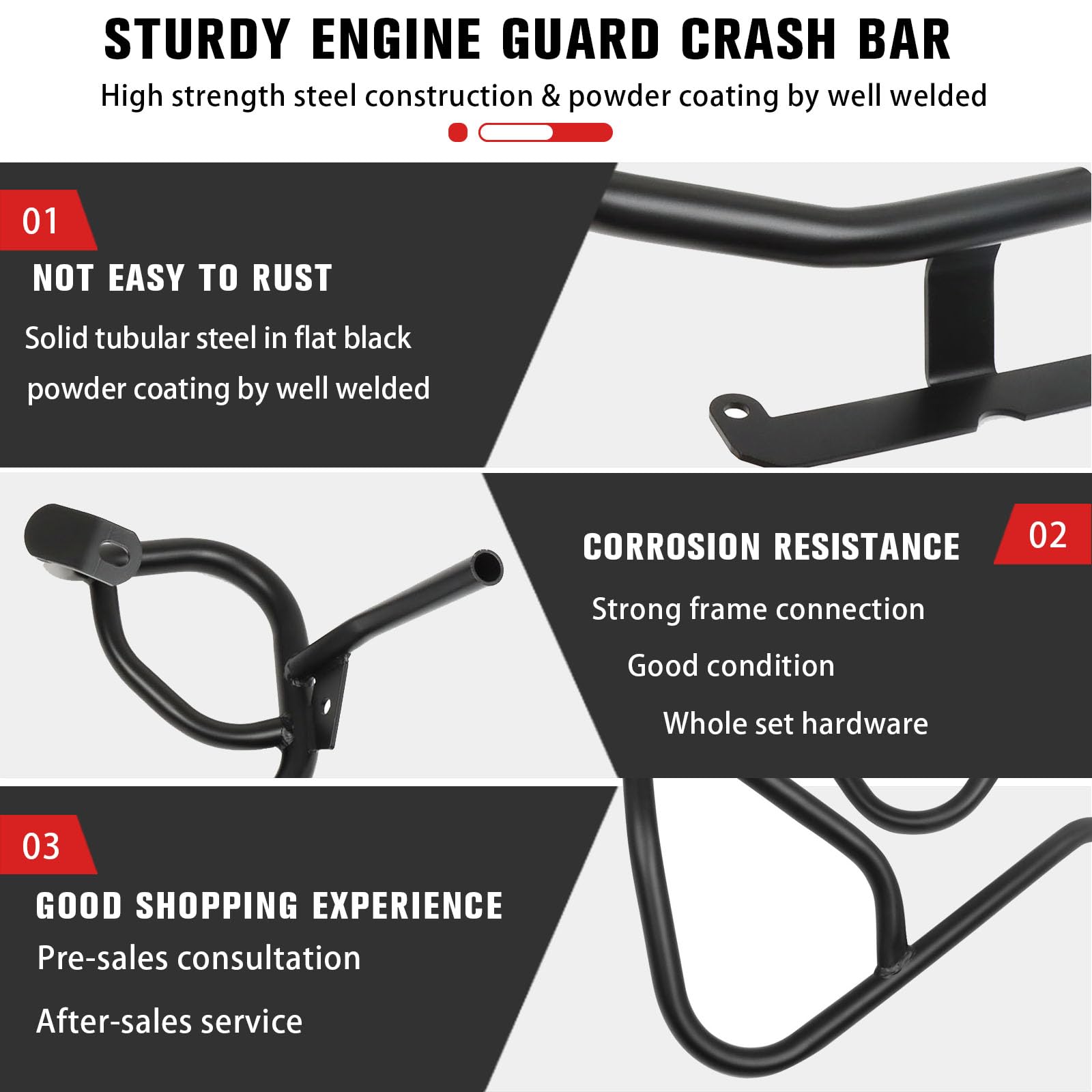 Chifun Engine Guard Black Steel Lower Highway Crash Bars Replacement For Bmw G310Gs G310R G310 Gs R 2017-2021 Motorcycle Frame Protection Bars (Black)