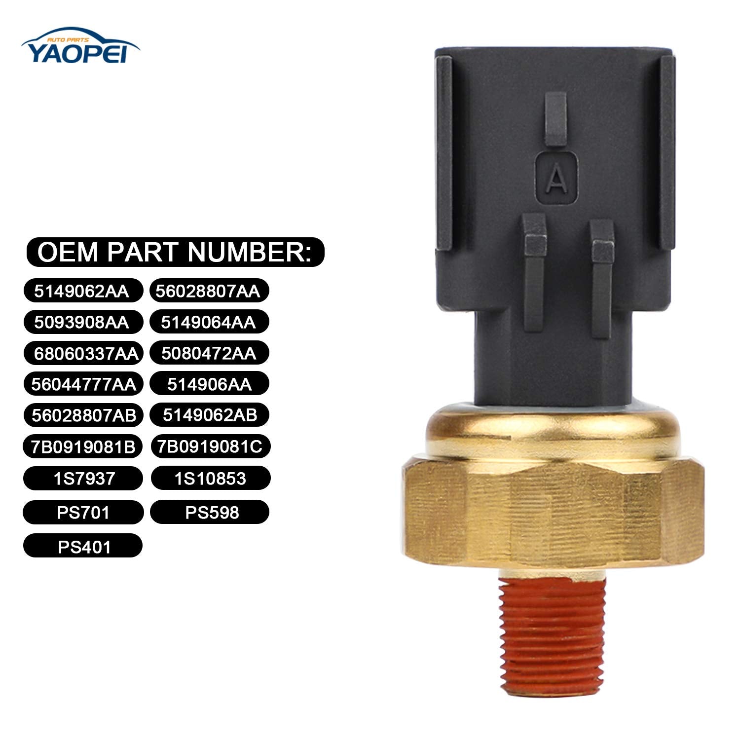 Engine Oil Pressure Sensor Sender Switch 5149064AA 5149062AB Compatible with Dodge Ram 1500 2500 3500 Chrysler 200 Jeep Grand Ch