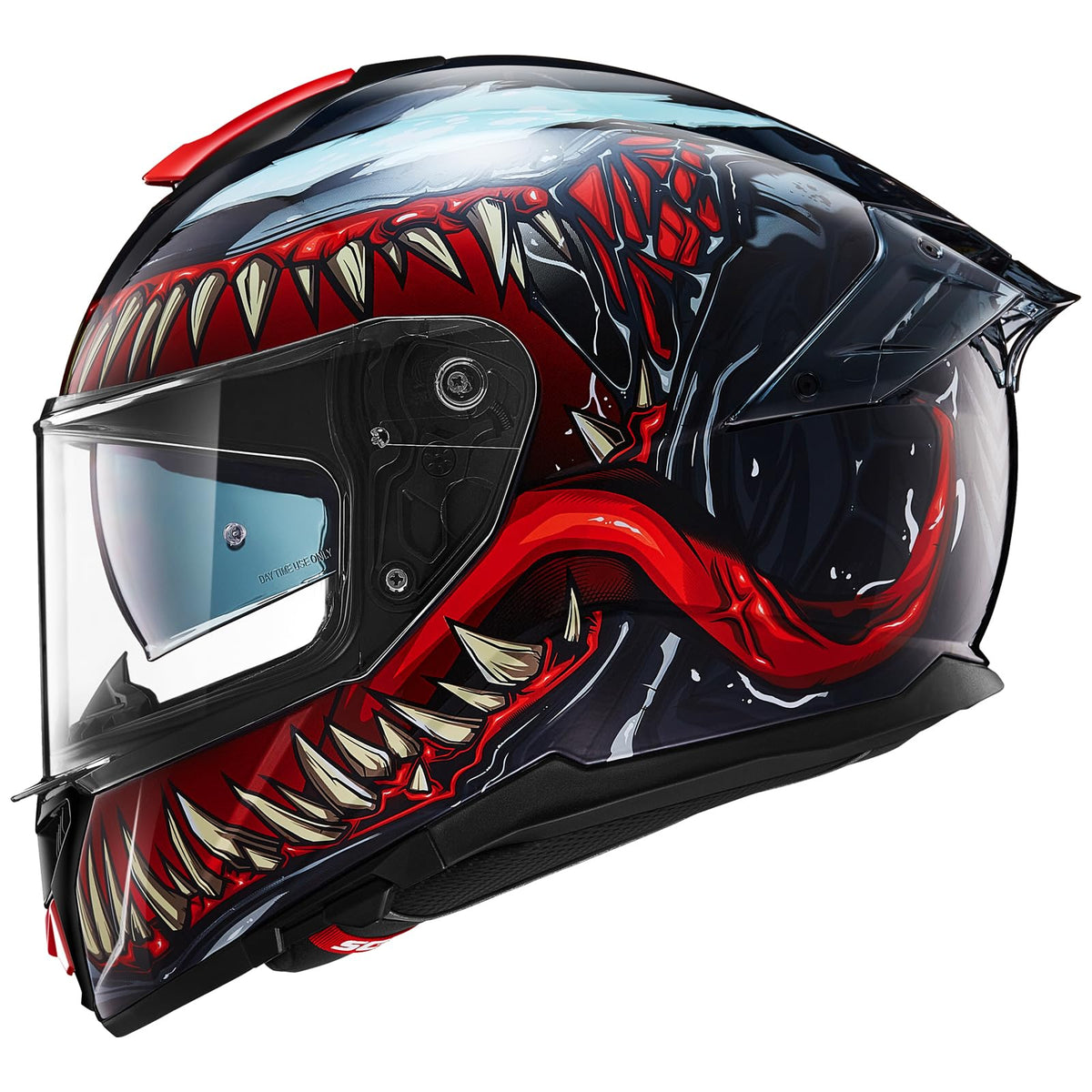 Ilm Full Face Dual Visor Motorcycle Helmets With Rear Wing Pinlock Compatible Motorbike Street Bike Helmet Dot Men Women Model 861A (Thenight, L)