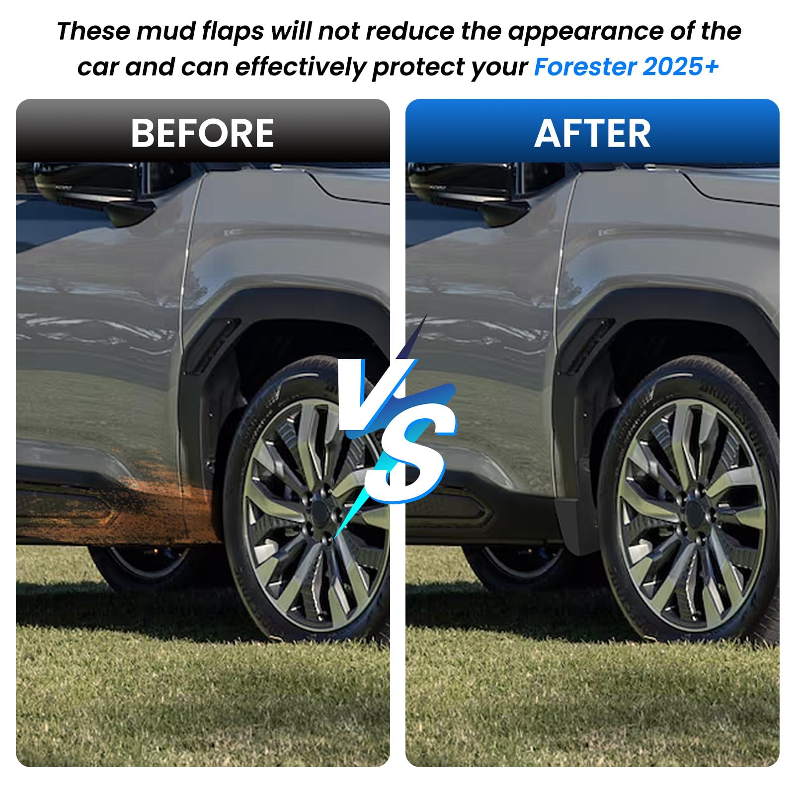 TECHPICCO Mud Flaps Fit for Subaru Forester 2025+, Mud Guards 4pcs Fender Guards Compatible with Subaru Forester Accessories 202