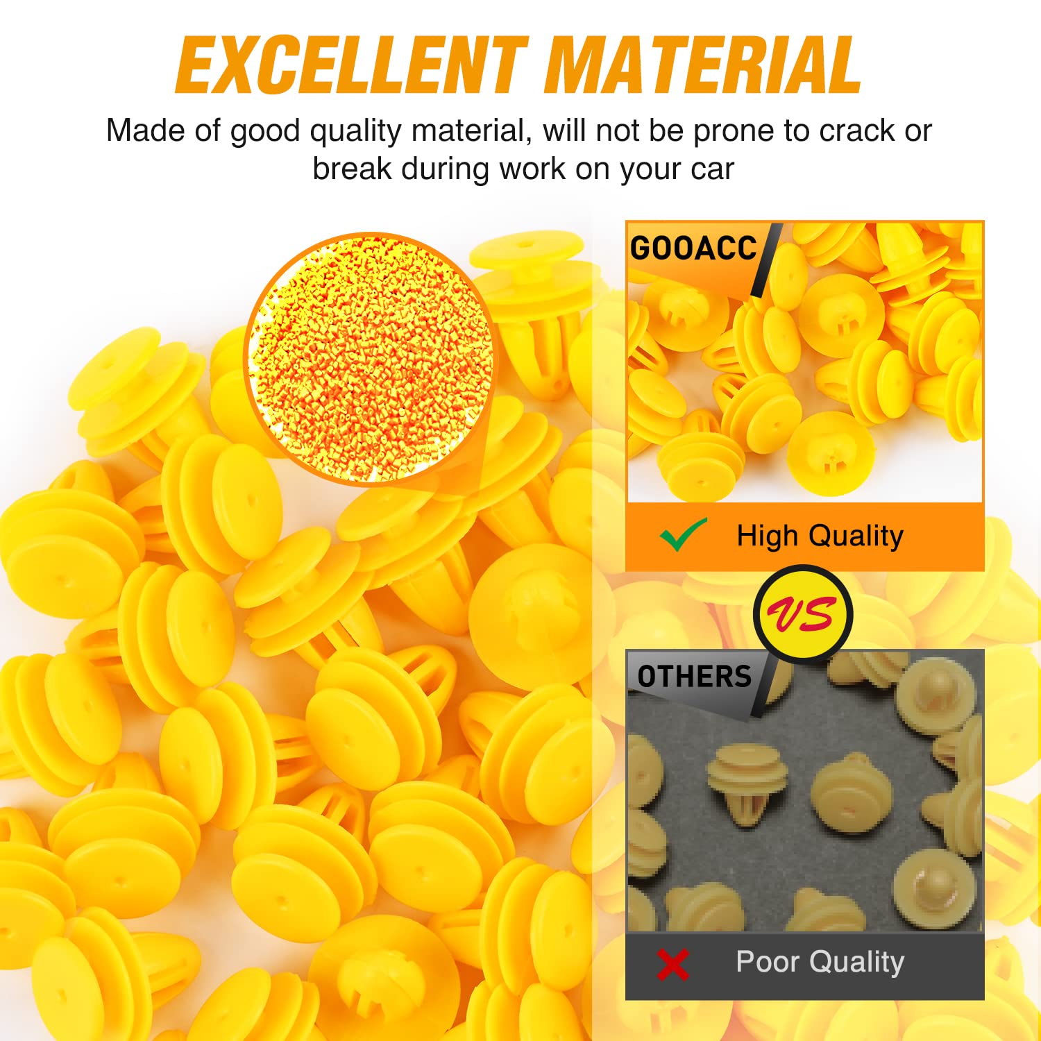 Gooacc 50Pcs 9.5Mm Hole Door Trim Panel Retainer Clips Compatible With Hyundai 82315-38000 Accent Azera Elantra Equus Santa Fe S