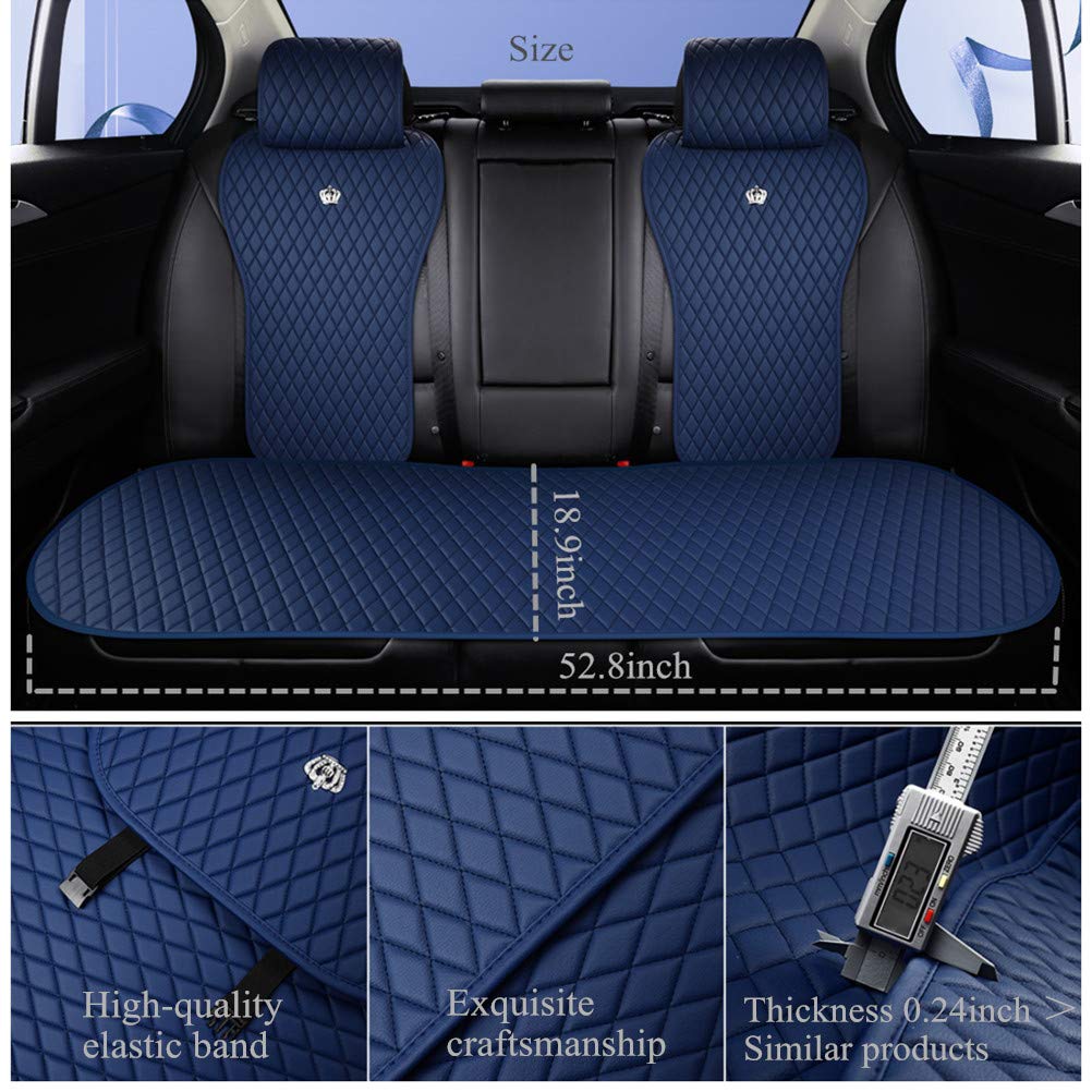 Red Rain Universal Seat Covers For Cars Leather Seat Cover With Crown Blue Car Seat Cover 2/3 Covered 11Pcs Fit Car/Auto/Suv (A-