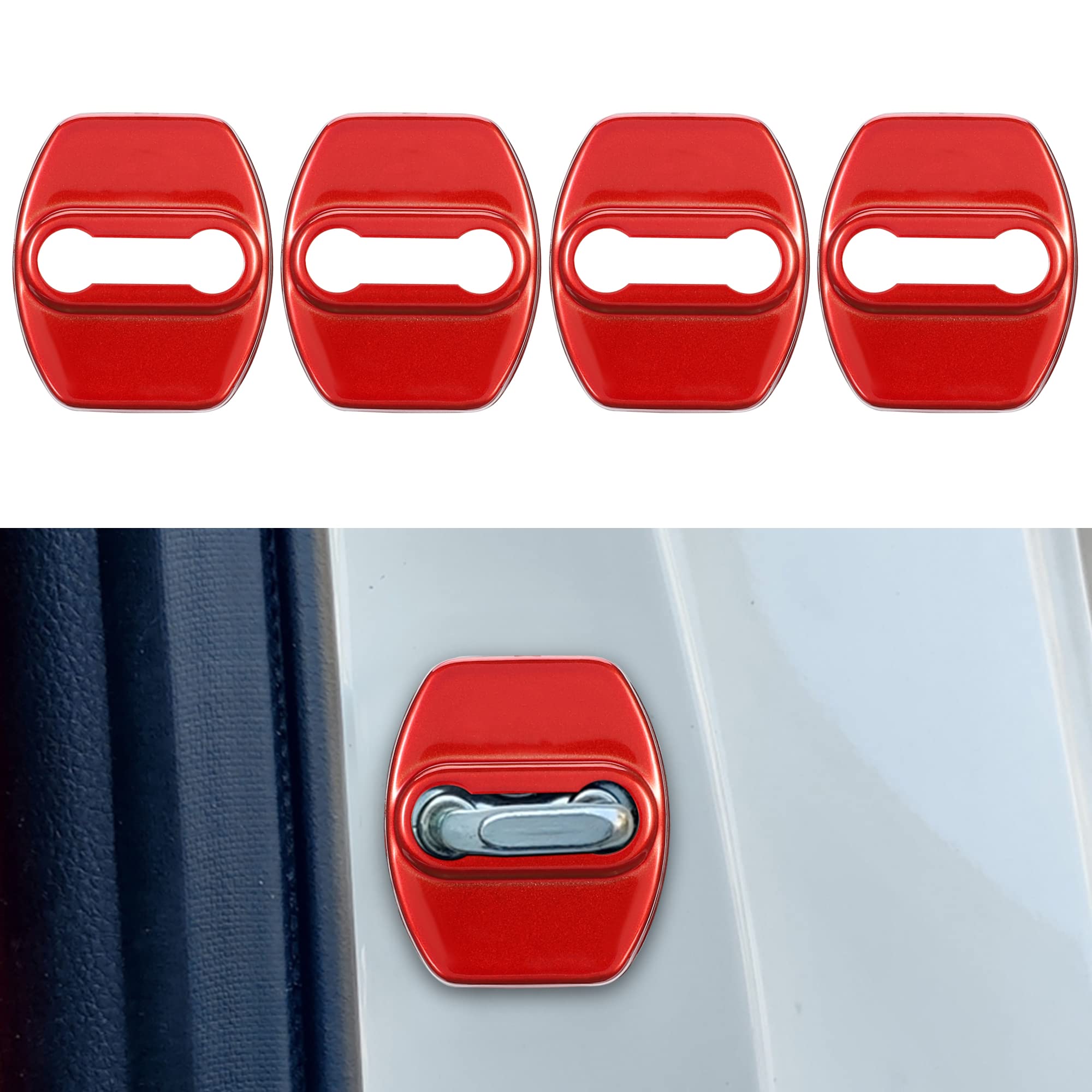 Tomall 4Pcs Car Door Lock Latches Cover Protector Compatible With Kia Stinger Sorento Soul Gt-Line Gt2 Gt1 Optima Forte K5 Acces