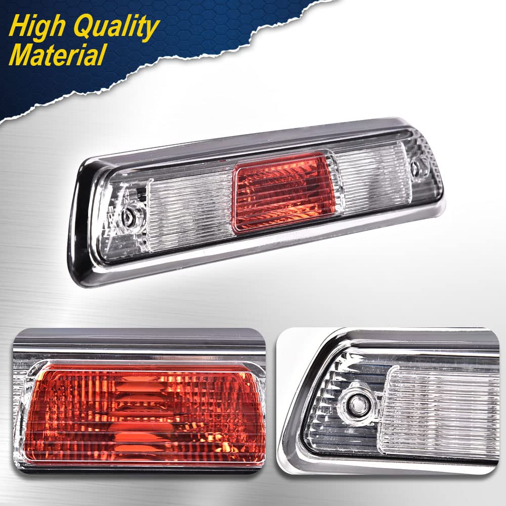 Pit66 Clear Third Brake Light, Compatible With Ford F150 Truck 2009 2010 2011 2012 2013 2014 High Mount Stop Light
