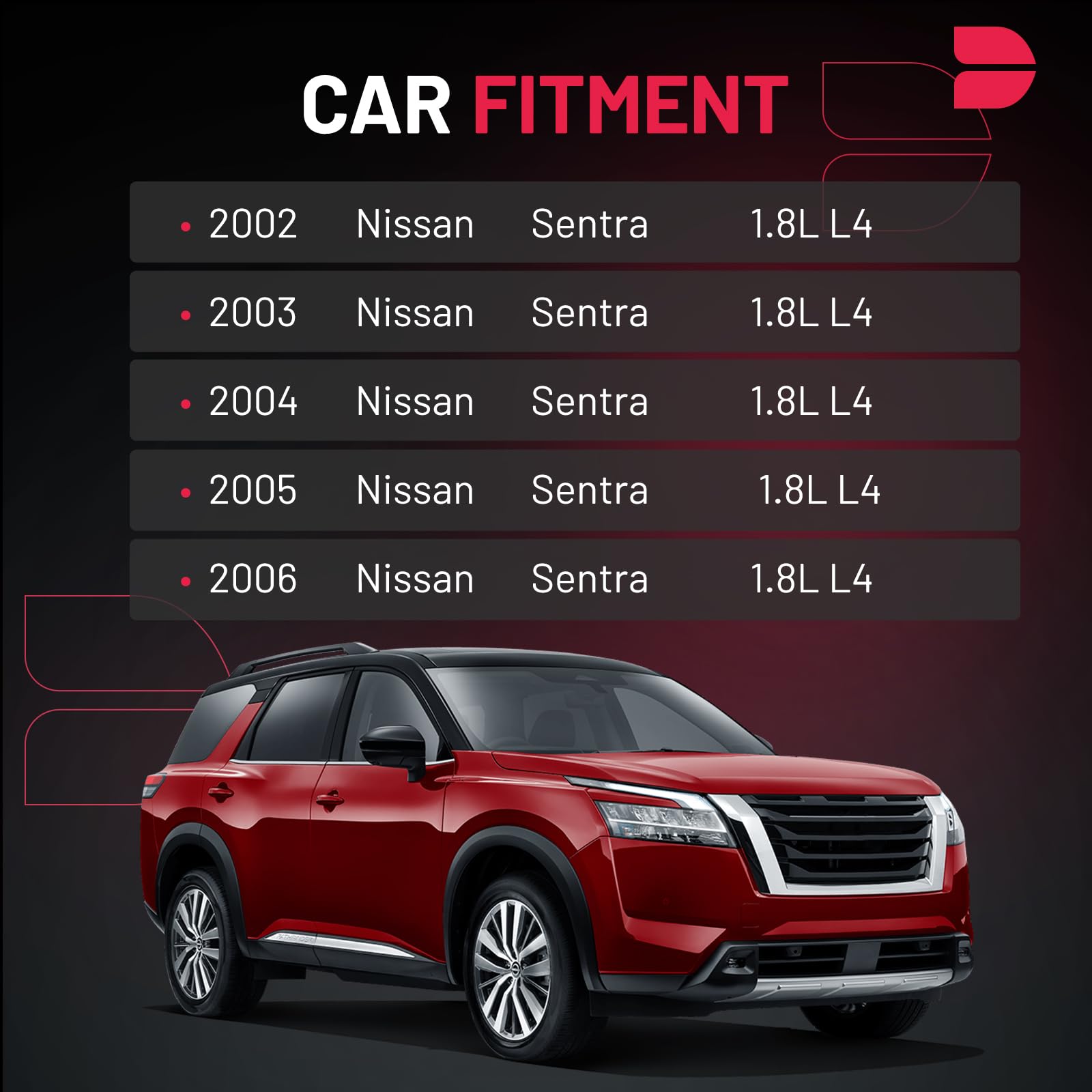 Bdfhyk Ignition Coil Pack Uf351 And Iridium Spark Plugs 4505 Compatible With 2002 2003 2004 2005 2006 Sentra 1.8L L4 22448-6N015