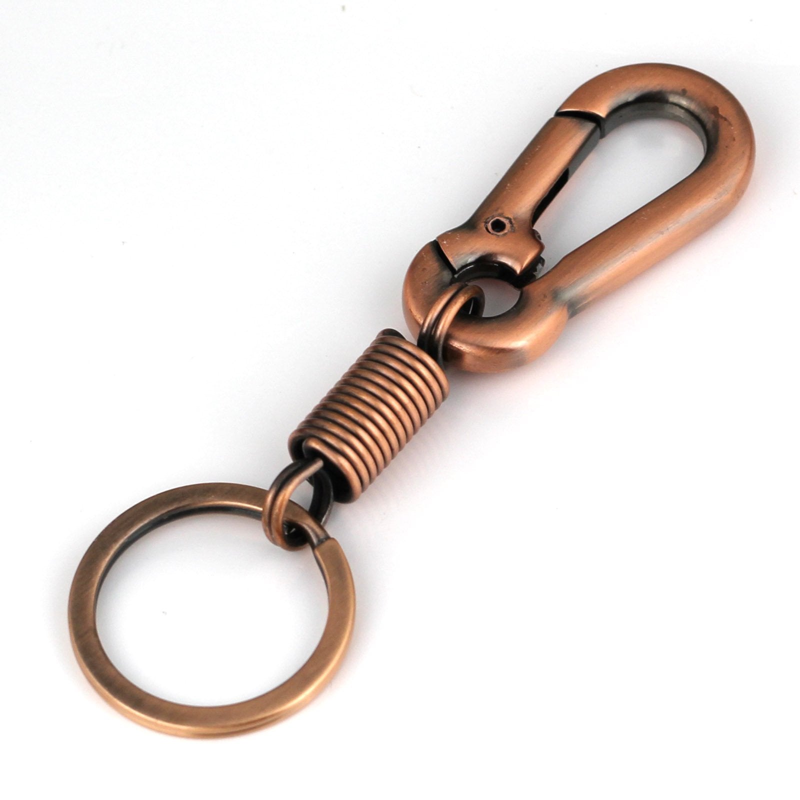 Maycom Retro Style Simple Strong Carabiner Shape Keychain Key Chain Ring Keyring Keyfob Key Holder (Copper)