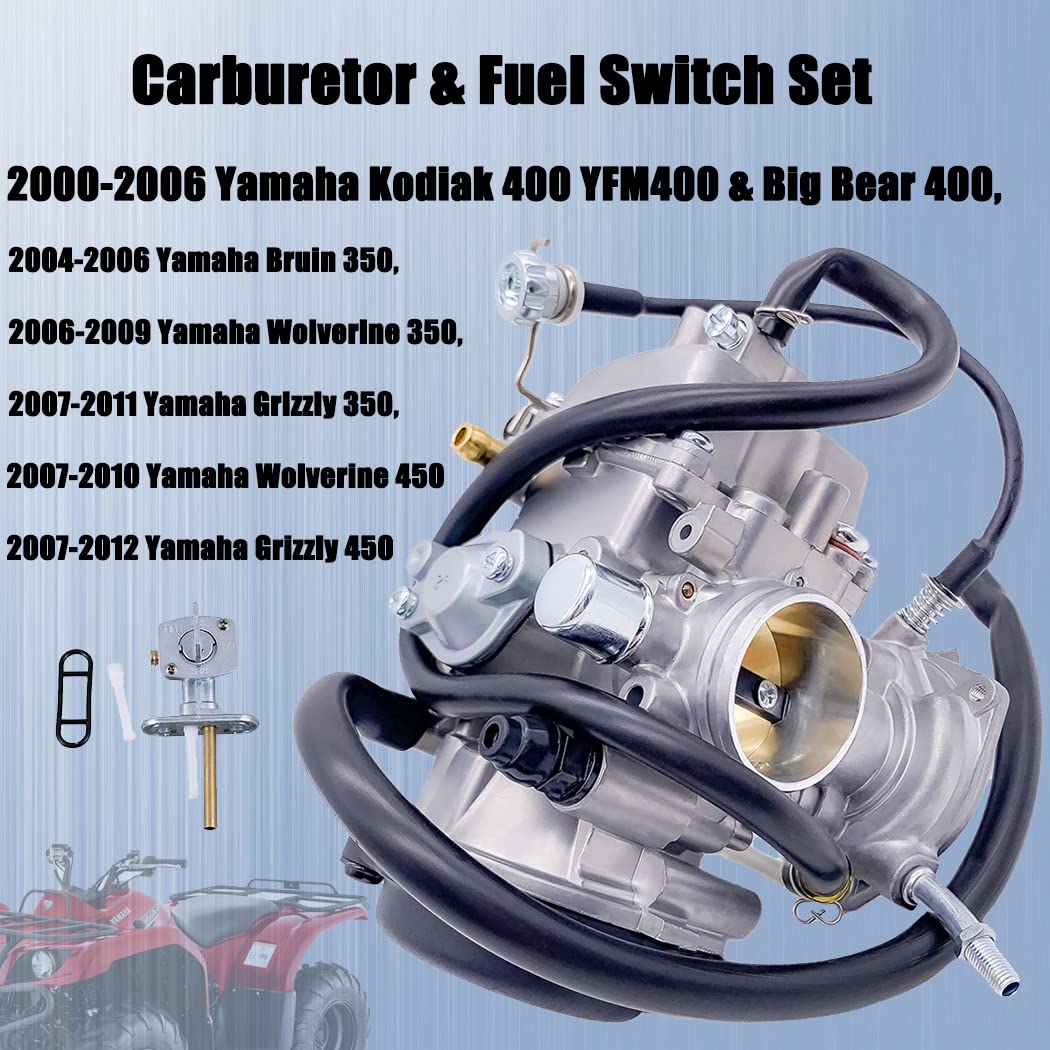 Aniro Moto New Carburetor Carb For Yamaha Grizzly 350 Yfm350 2007-2009 - Yamaha Yfm350 Bruin 2004-2006 - Yamaha Yfm350 Wolverine