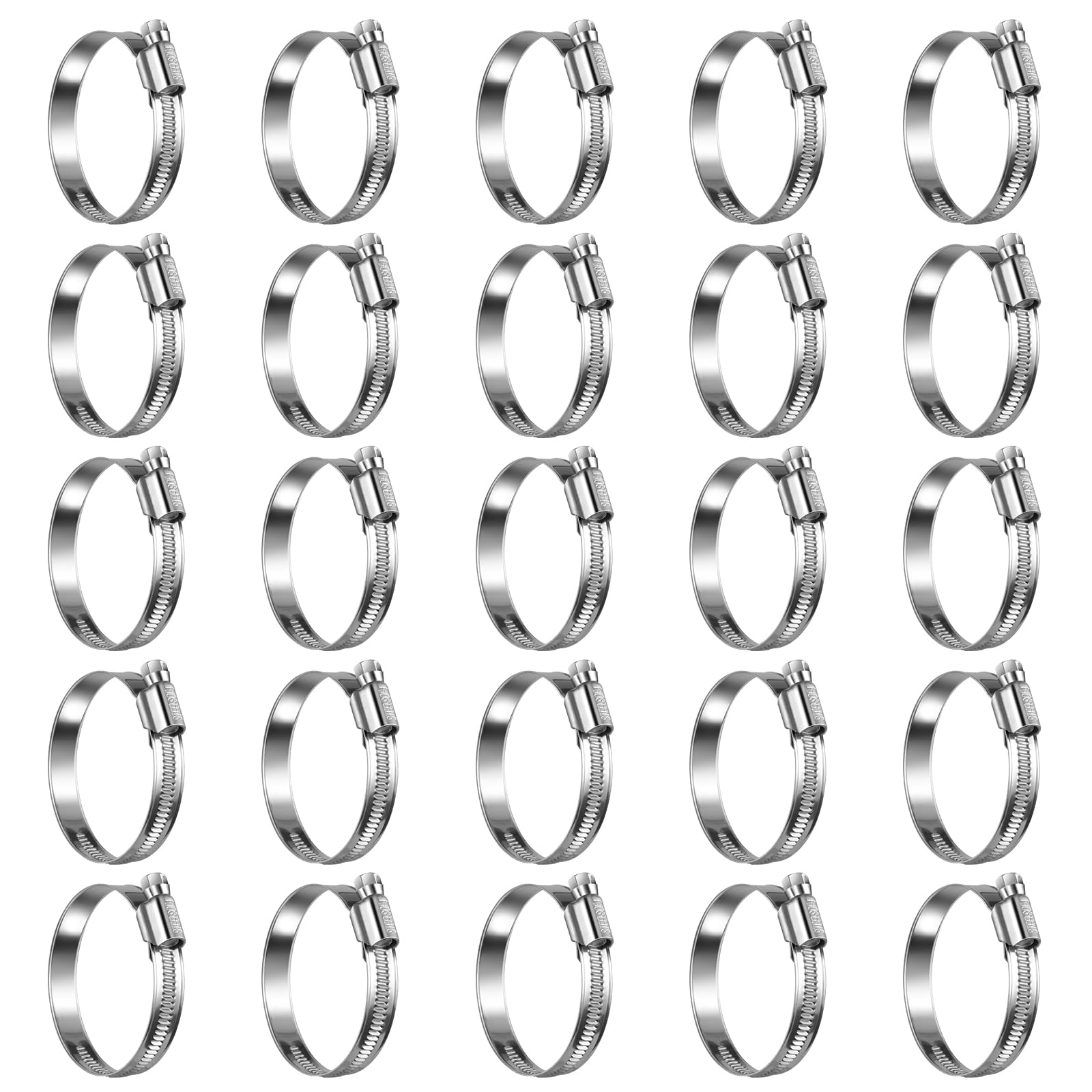 Steelsoft Heavy Duty Hose Clamp Size#28, 1-5/8 To 2-3/8 Inch Adjustable Worm Gear Drive Hose Clamps Stainless Steel 304 For Fuel