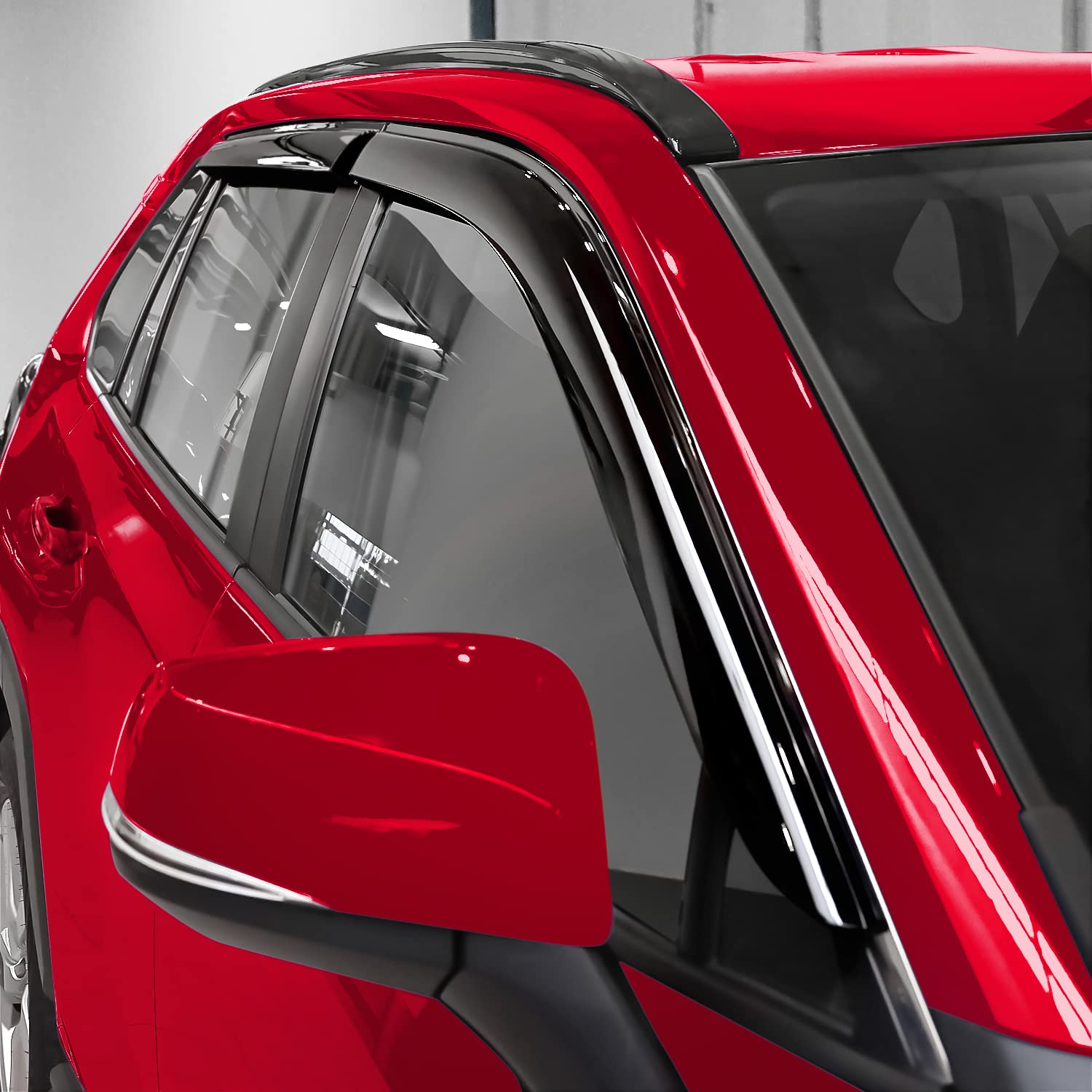 Voron Glass Tape-on Extra Durable Rain Guards for Toyota RAV4 2019-2025, Window Deflectors, Vent Window Visors, 4 Pieces - 12010