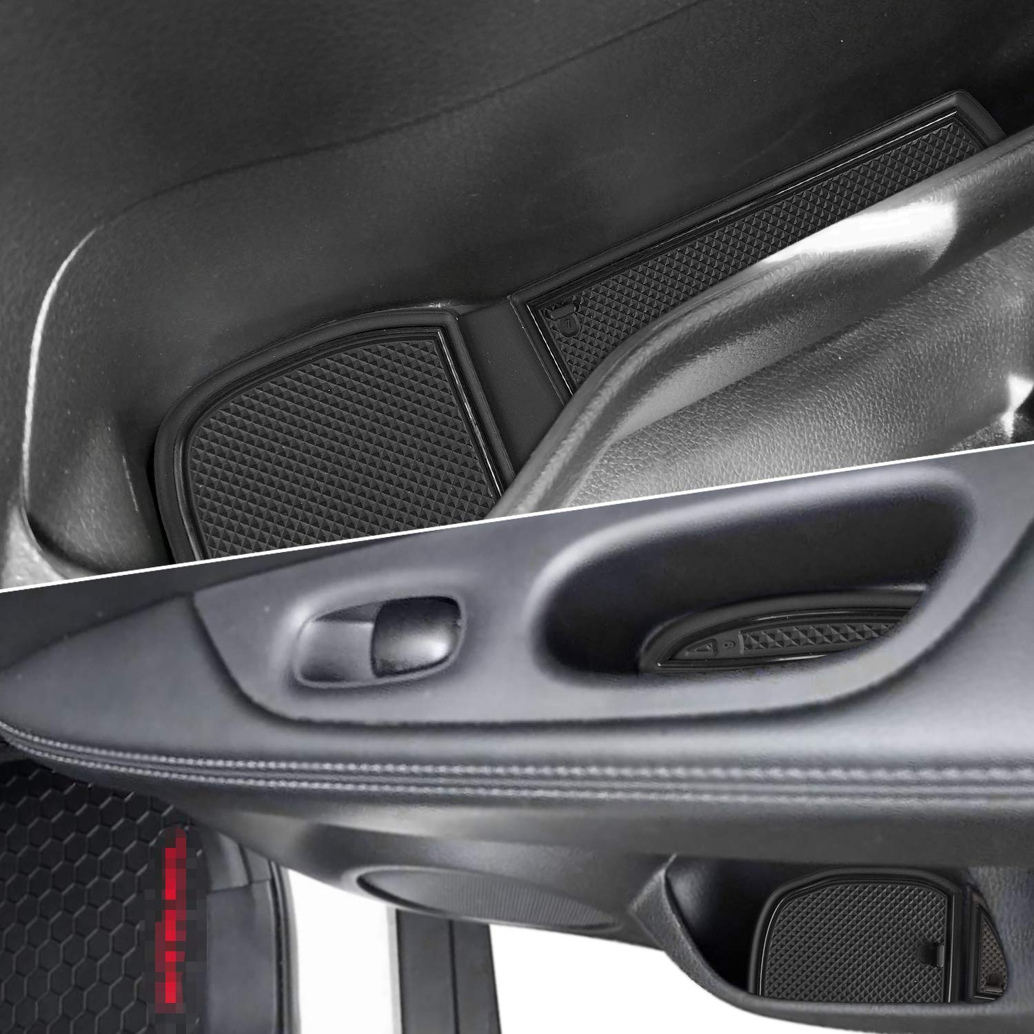 Auovo Black Anti Dust Mats Set for Rogue Accessories 2014-2020 - Custom Fit Door Compartment Liners & Cup Holder Inserts (19pcs)