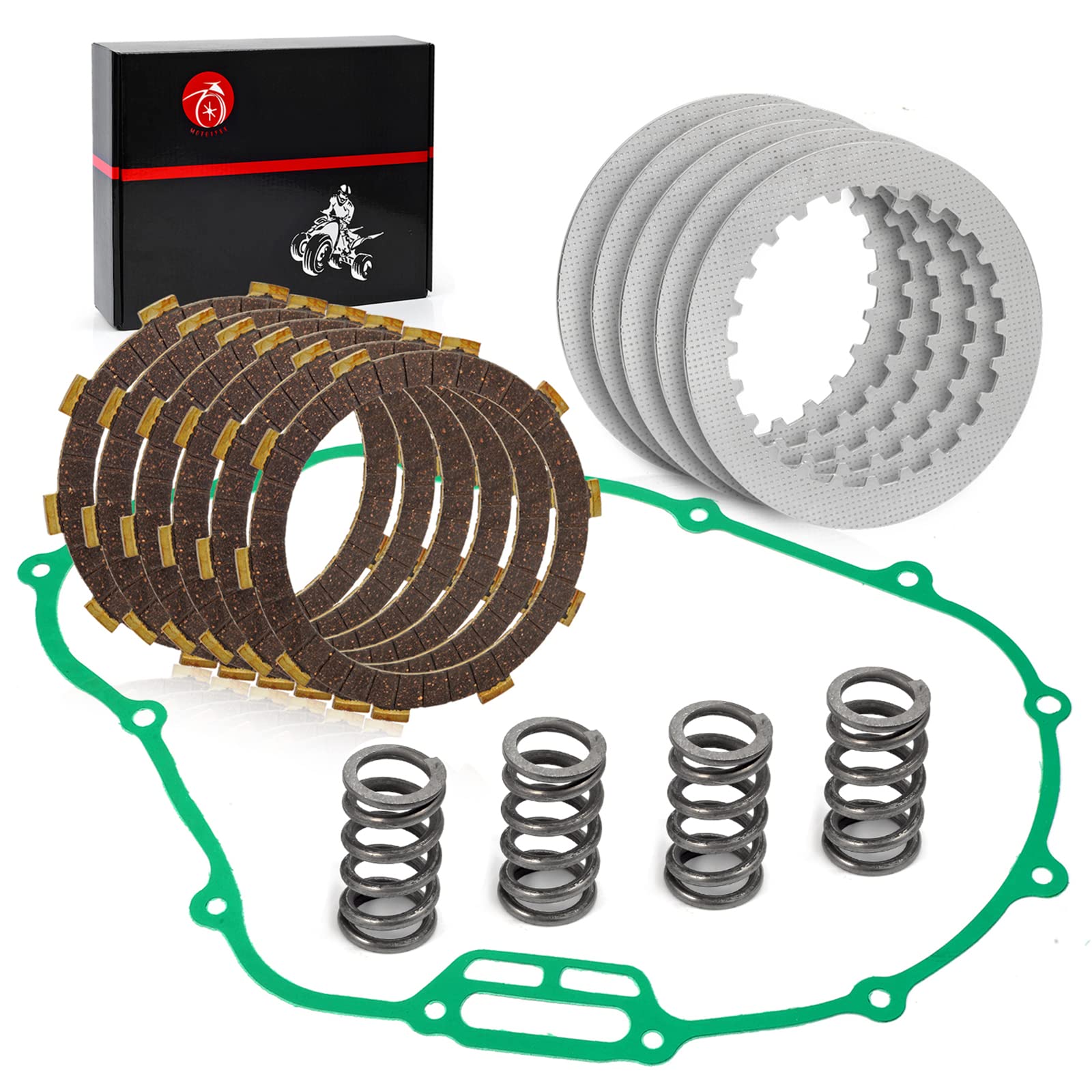 MOTO1988 Clutch Friction Plates Kit & Gasket and Heavy Duty Springs Compatible with Honda 300EX TRX300EX Sportrax 300 EX 2x4 199