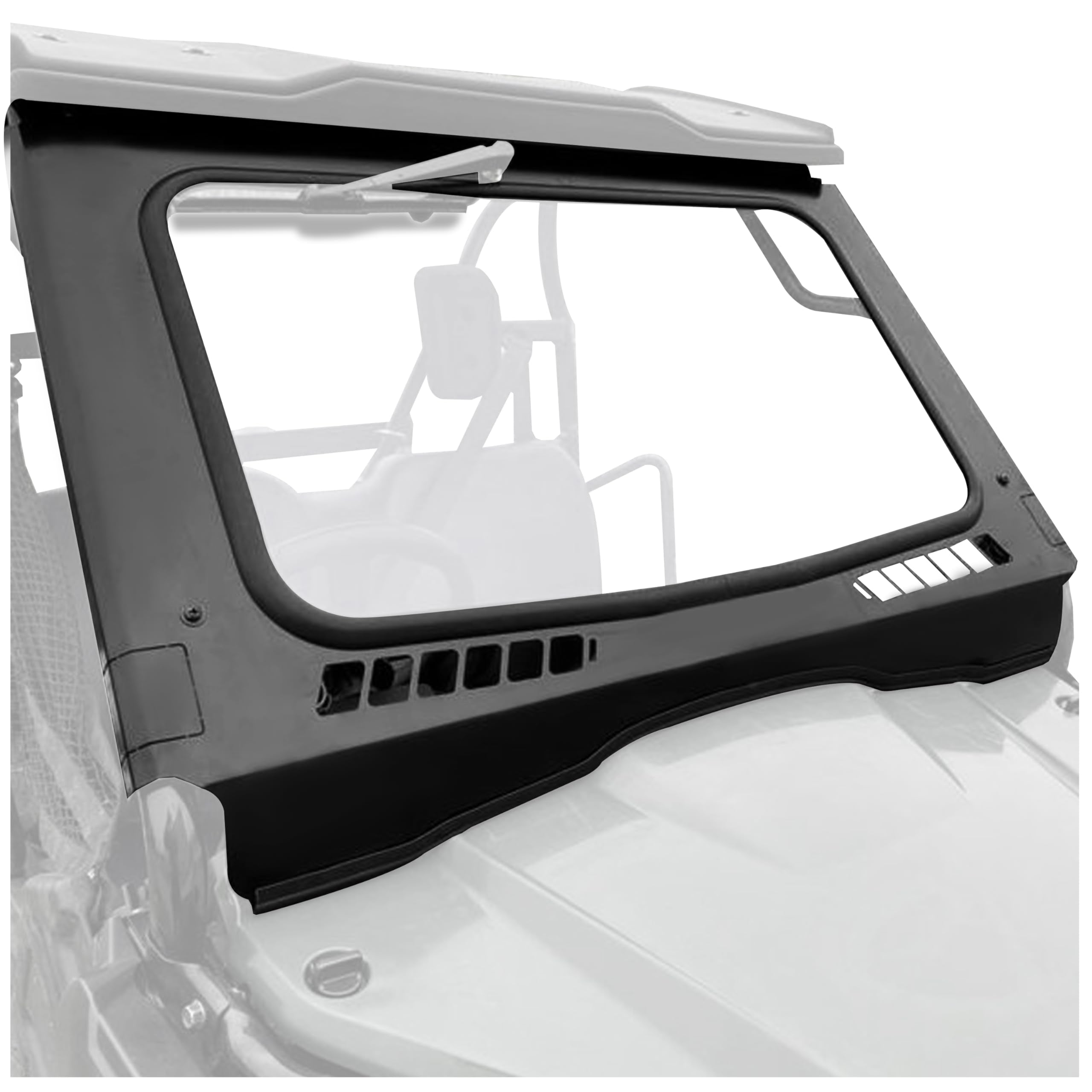 KUAFU Vented Front Glass Windshield Compatible with 2015-2025 Honda Pioneer 500 520 Steel Frame Clear Windscreen