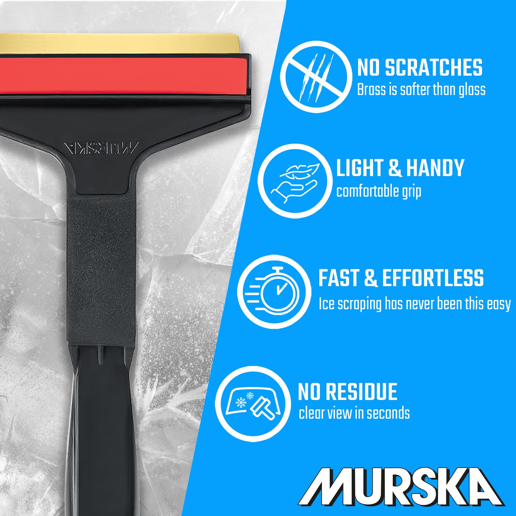 Ice Scraper Brass Blade 2 Pack Car Ice Scraper Long Handle 14,5 Inch Ice Scraper For Car Snow Scraper Ice Scrapers For Car Winds