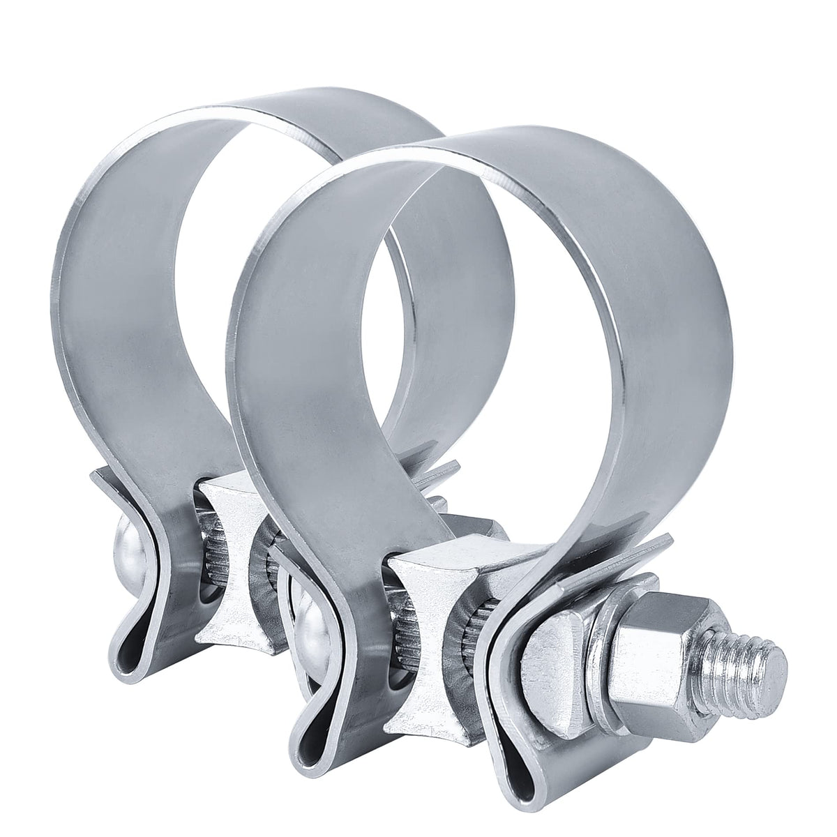 Evil Energy 2.5 Inch Exhaust Clamp,Narrow Band Muffler Clamp Stainless Steel 2Pc WBCARB08HW8ZF4Z