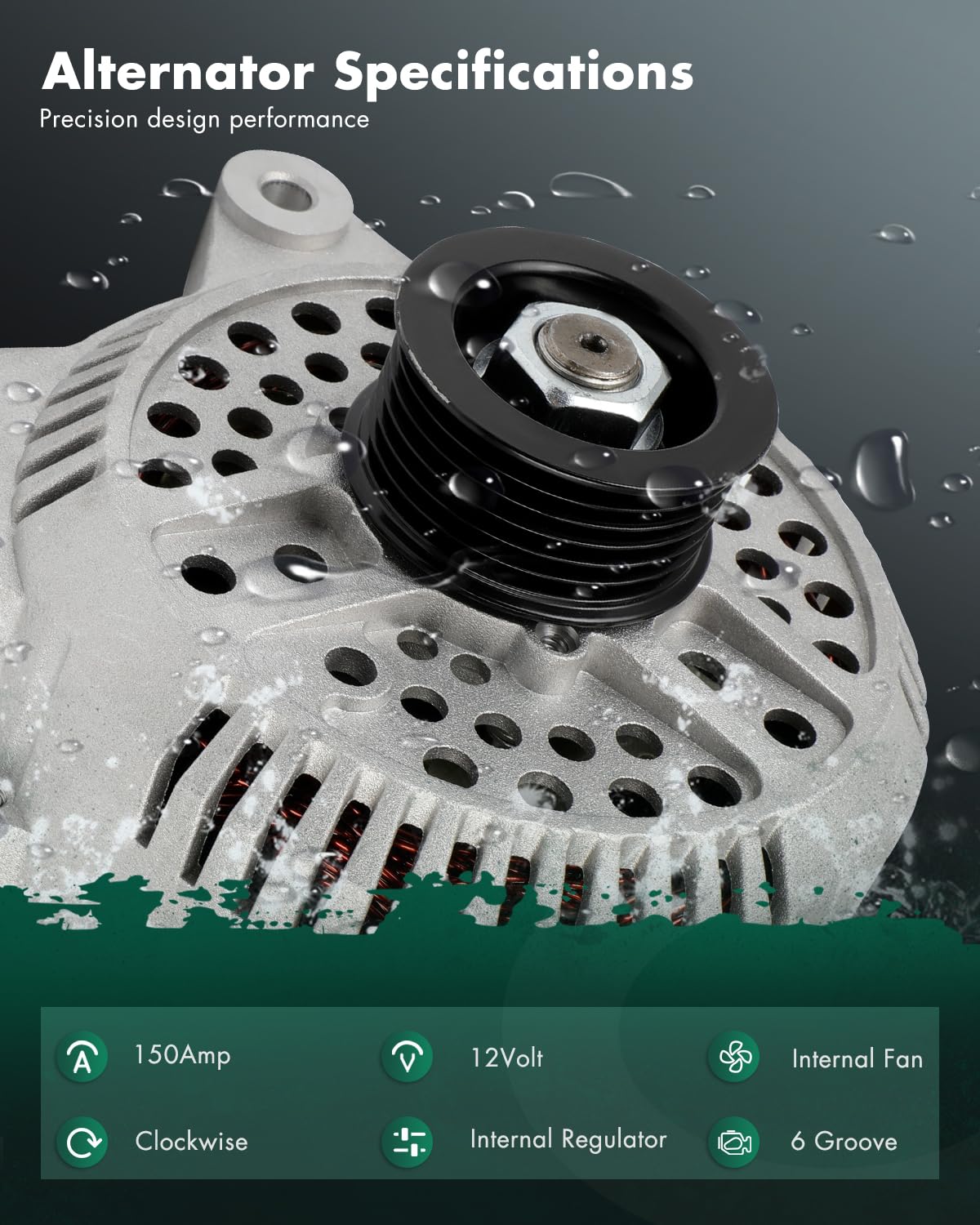 SCITOO Alternator Fit for Ford for E-150 4.6L 2006-2008,for Ford for E-150 5.4L 2007-2008,for Ford for E-250 4.6L 2007-2008 12V