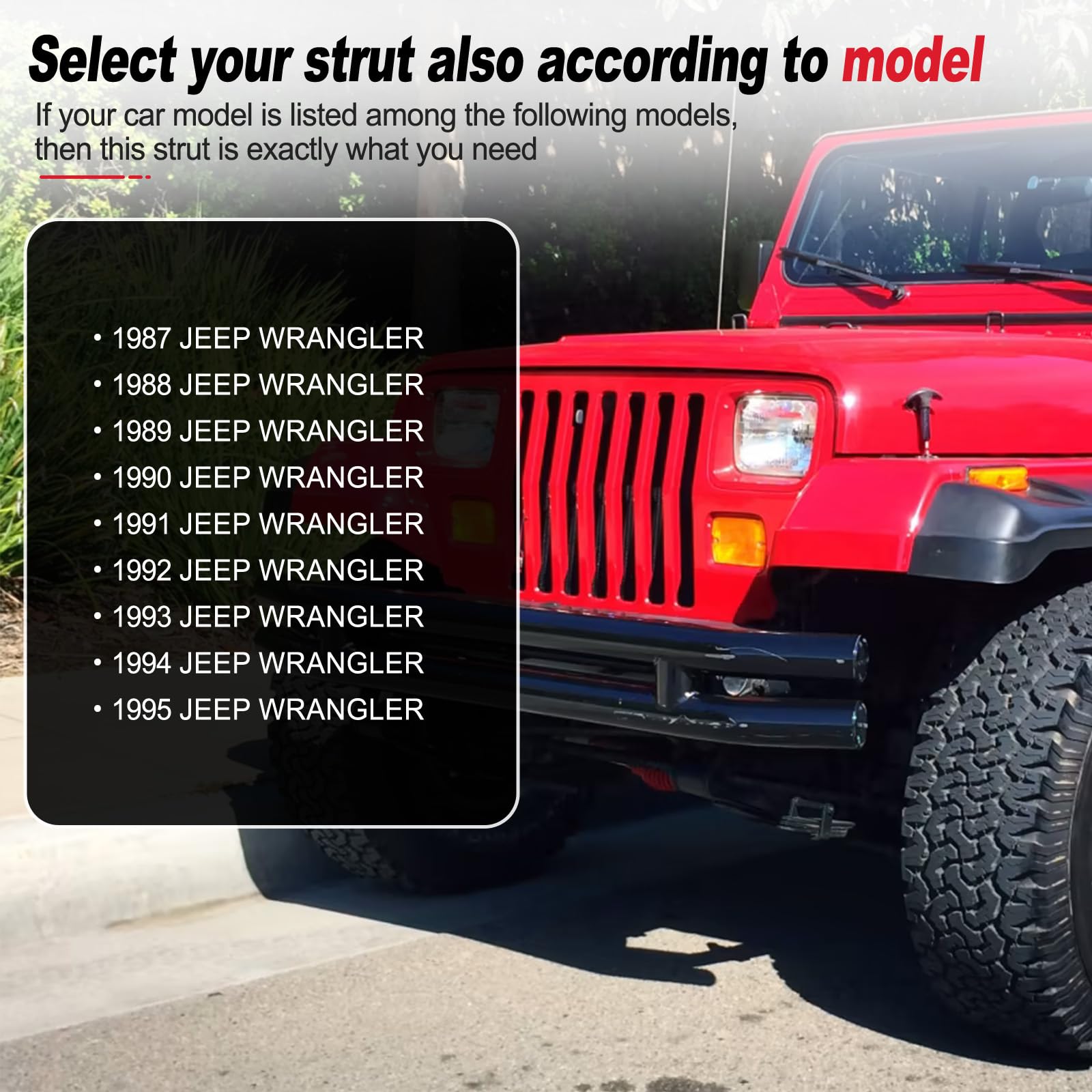 Vepagoo 4761 Rear Glass Window Gas Struts For 1987-1995 Jeep Wrangler, Liftgate Shocks Springs Lift Support Sport Utility 2-Door