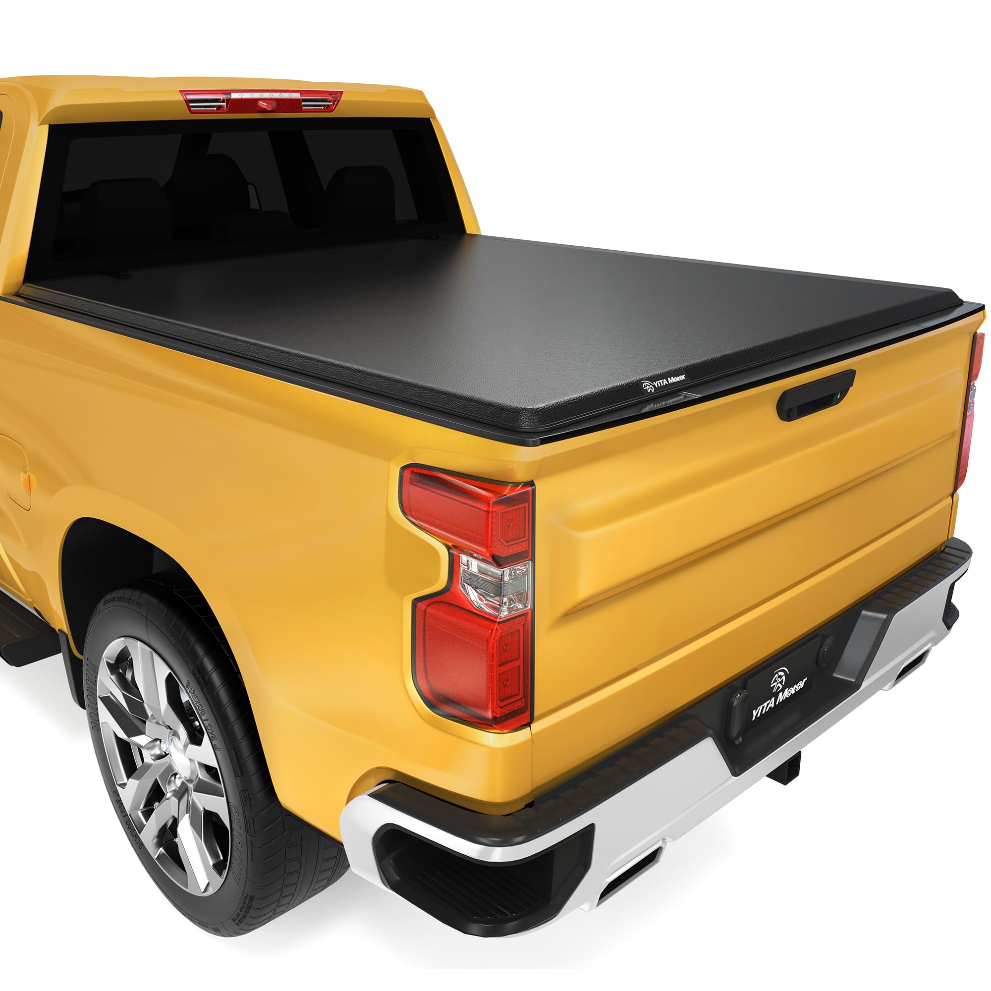 Yitamotor Soft Quad Fold Truck Bed Tonneau Cover Fits For Chevy Silverado/Gmc Sierra 1500 2007-2025 With 5.8 Ft Bed