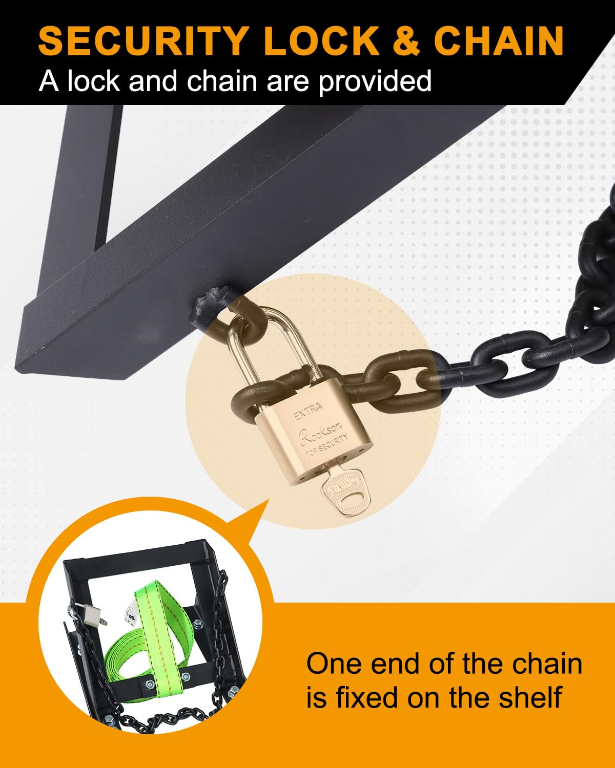 Autoholic Semi Truck Spare Tire Rack Spare Tire Holder Spare Tire Carrier V2.0 Base Reinforcement Orange or Green