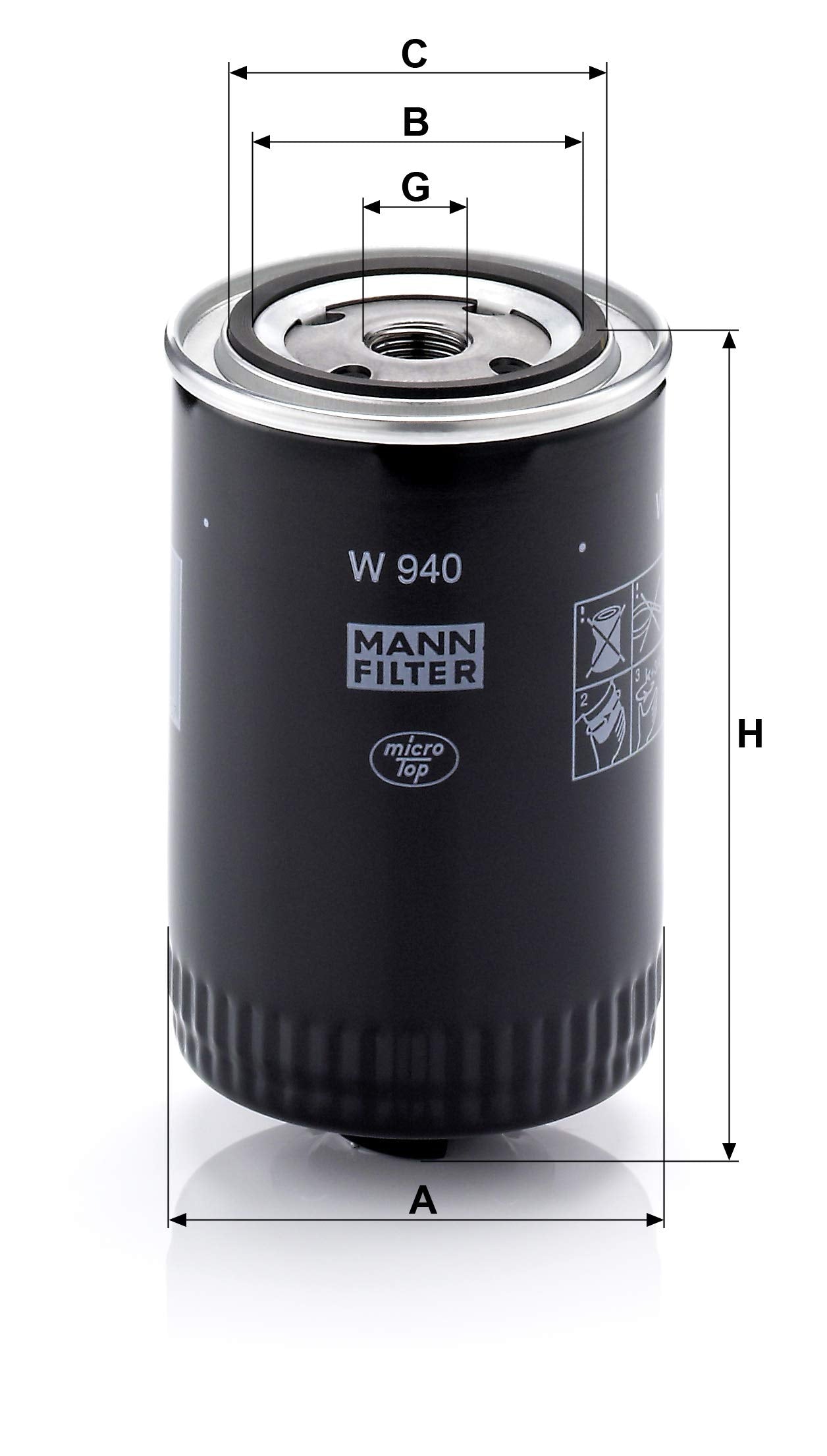 Mann-Filter W 940 Spin-On Oil Filter