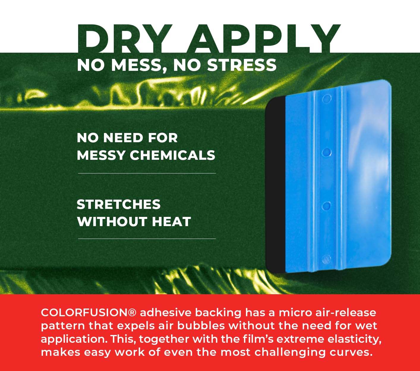 Colorfusion Ppf By Vvivid, Gloss Urban Green Dry Apply Ppf Vinyl Car Wrap Roll 10Ft X 5Ft