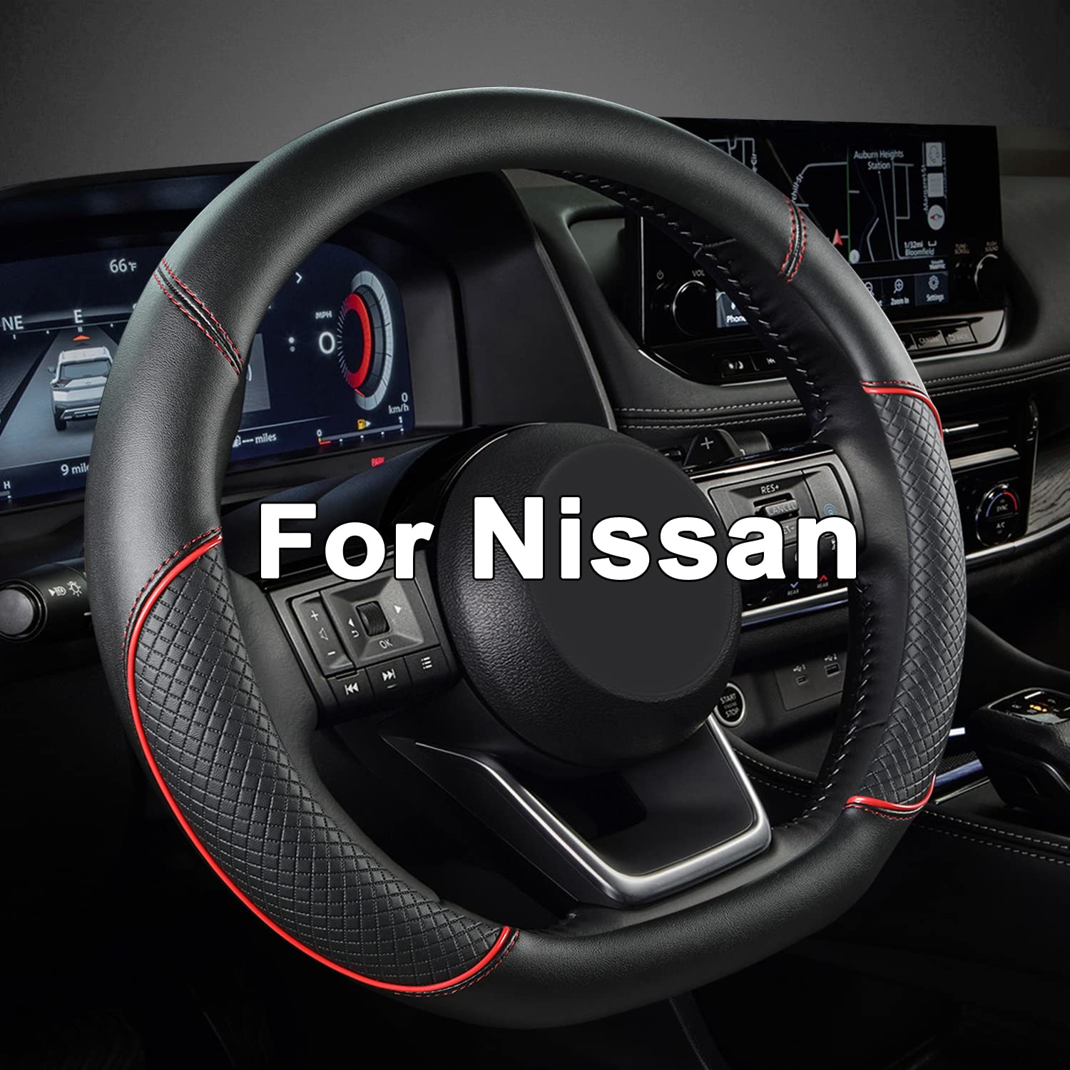 Giant Panda D Shape Steering Wheel Cover For Nissan Rogue Kicks - Auto Car Steering Wheel Cover Customized For Nissan Altima Sen