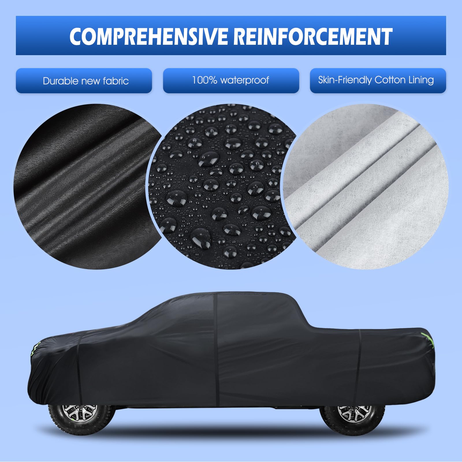 Truck Cover Waterproof All Weather, 6 Layers Pickup Cover Fit For Ford F150, Chevrolet Silverado, Gmc Sierra, Ram 1500 See Size
