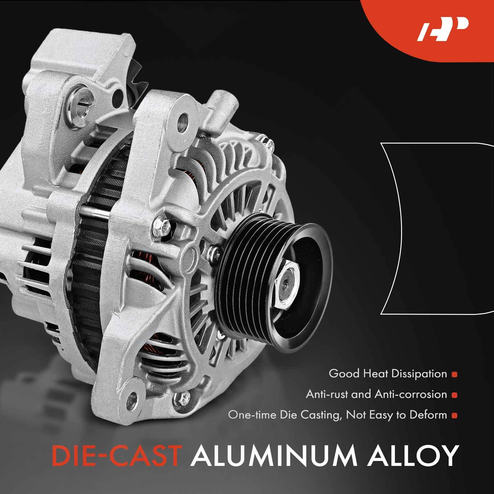 A-Premium Alternator Compatible with Honda Civic 2006 2007 2008 2009 2010 2011 L4 1.8L, 80A 12V CW 7-Groove Pulley, Replace# 311