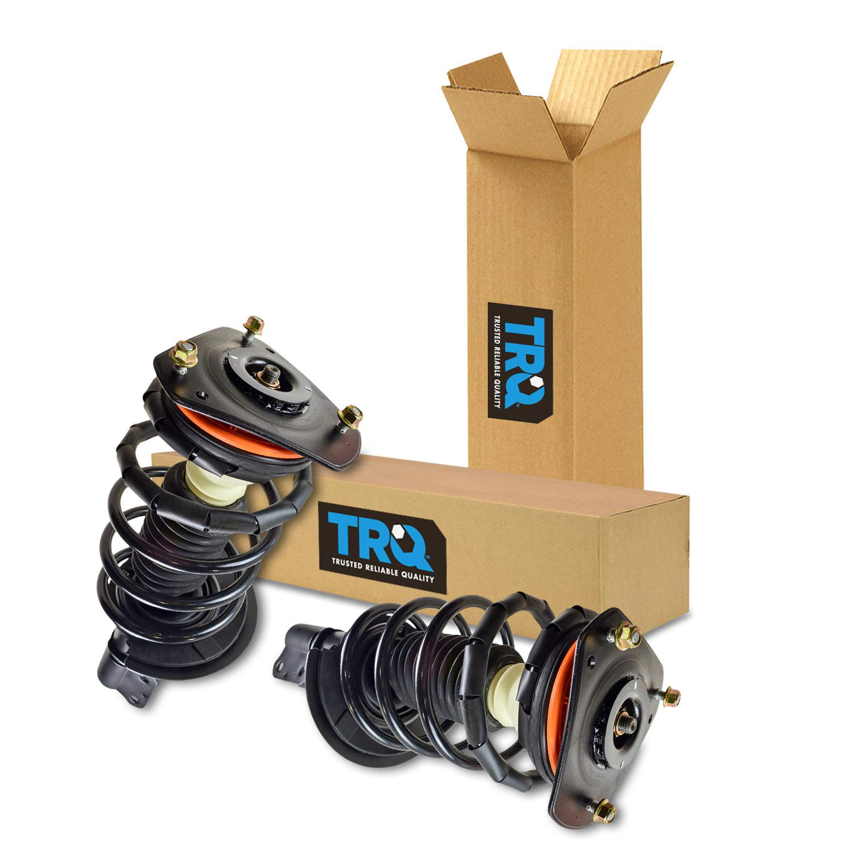 Trq Front Strut & Coil Spring Assembly Set Driver & Passenger Sides Compatible With 97-05 Buick Century 05-09 Lacrosse 97-04 Reg