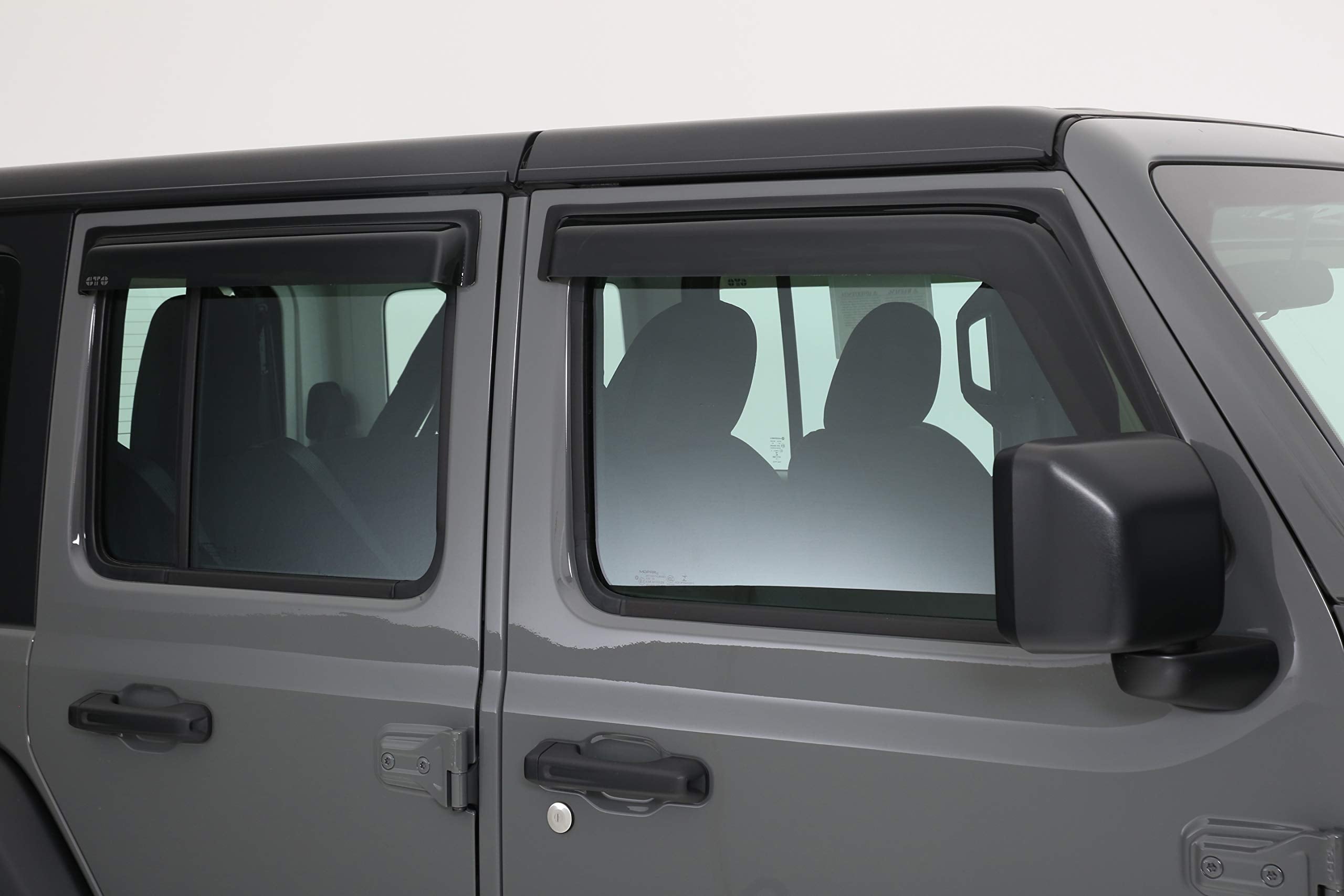 GT Styling 88644X Carbon Fiber Front, Rear Window Ventguards Fits 2018-2019 Jeep Wrangler JL/JLU