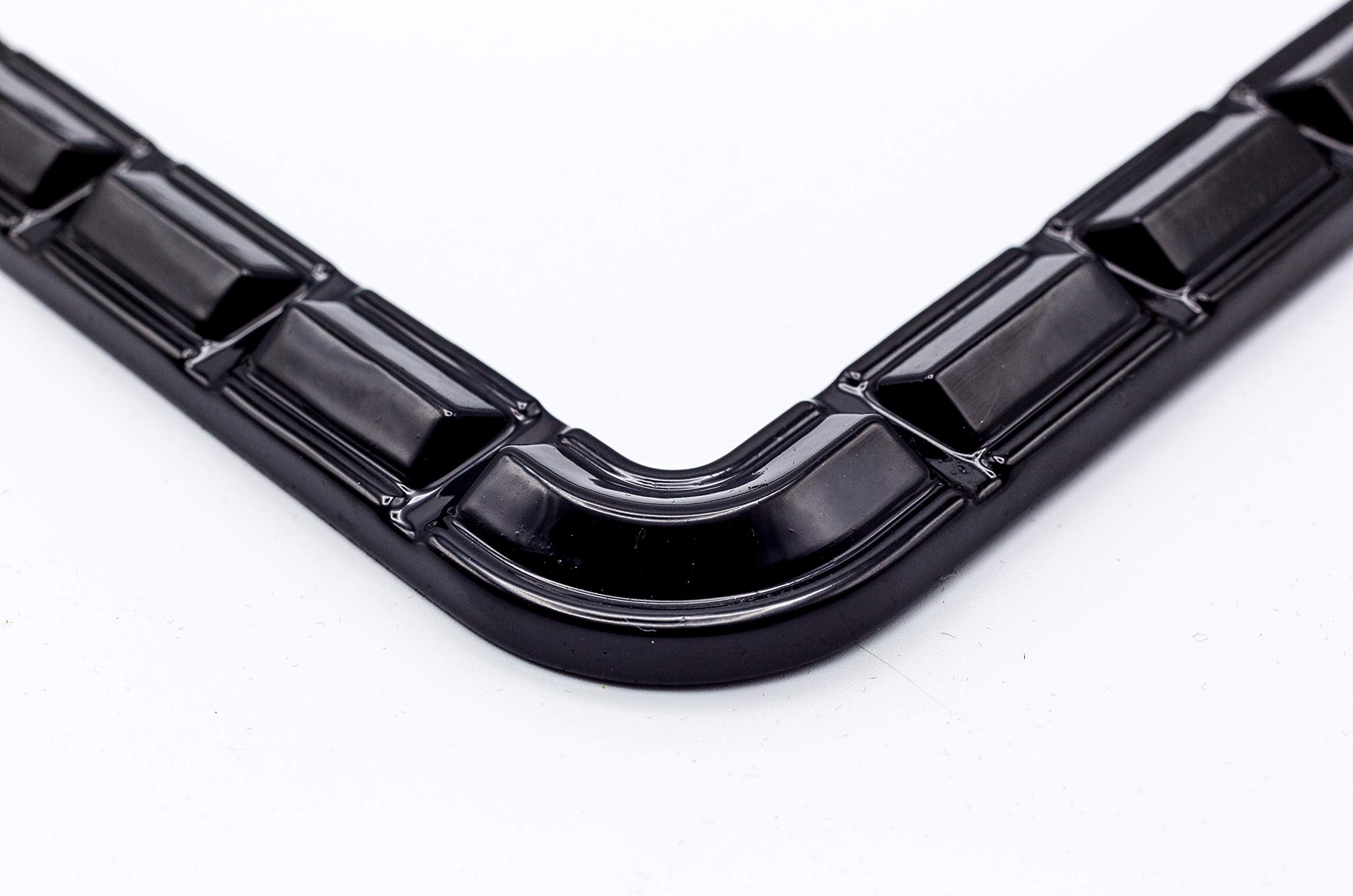 Creathome 3D Brilliance Black License Plate Frames, Pure Zinc Alloy Metal with Chain Patterned