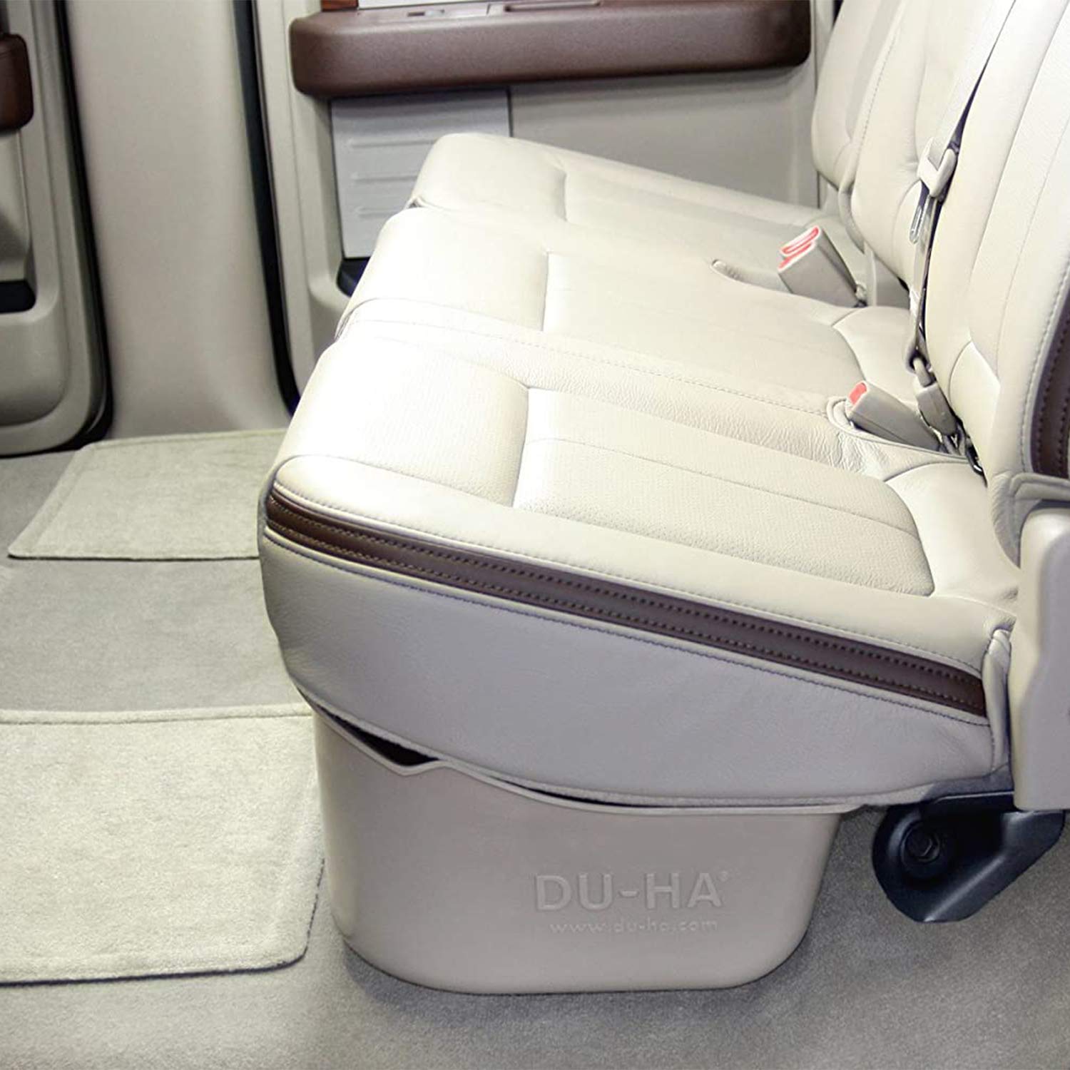 Du-Ha Under Seat Storage Fits 2009-2014 Ford F150 Supercrew Without Factory Subwoofer | Black Heavy-Duty Back Seat Organizer, In