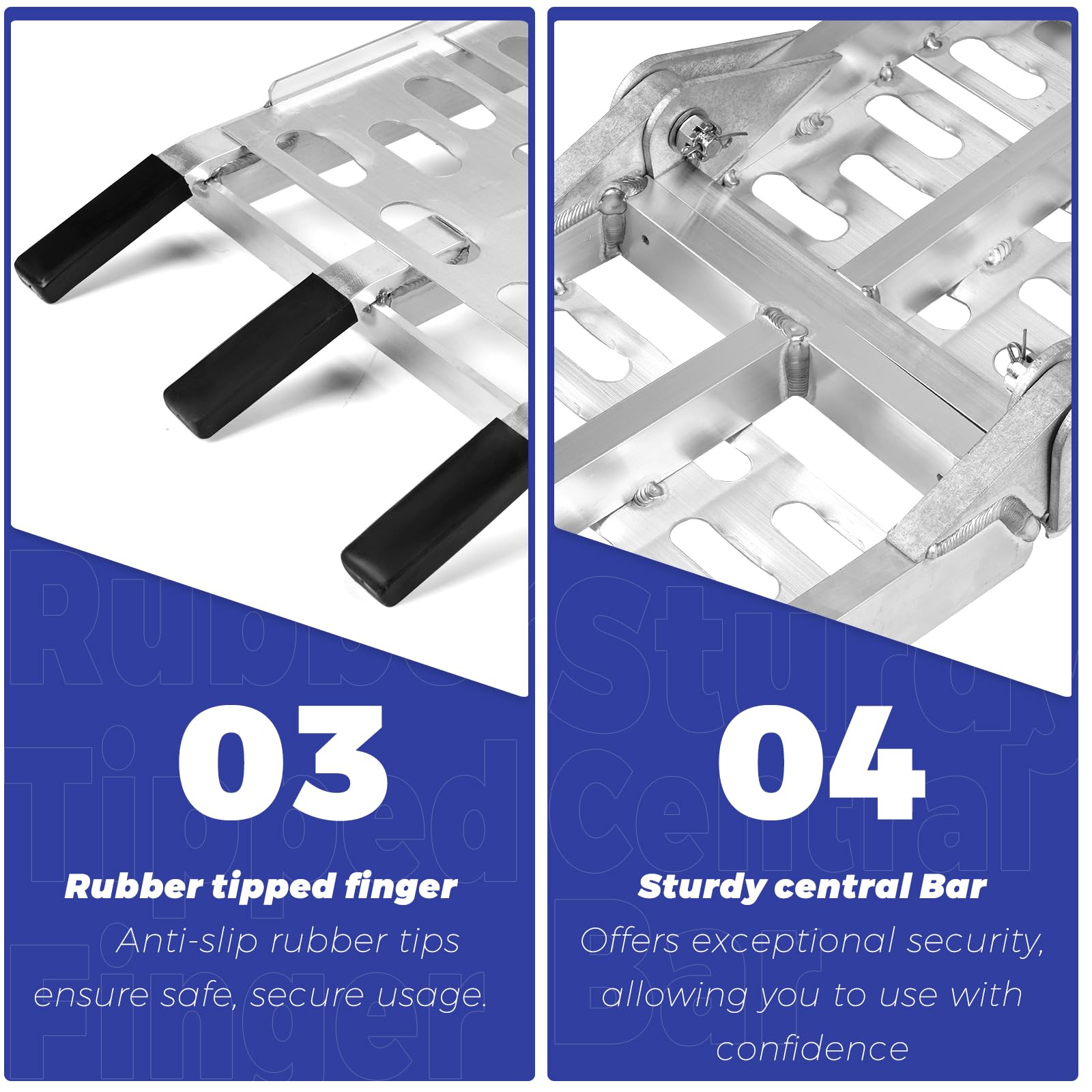 Maxivman Aluminum Motorcycle Ramp With Handle – 750 Lbs Capacity, 7.5Ft Folding Ramp With Load Straps For Pickup Trucks, Dirt Bikes, Motorcycles | 89' L X 12' W | 1 Pc