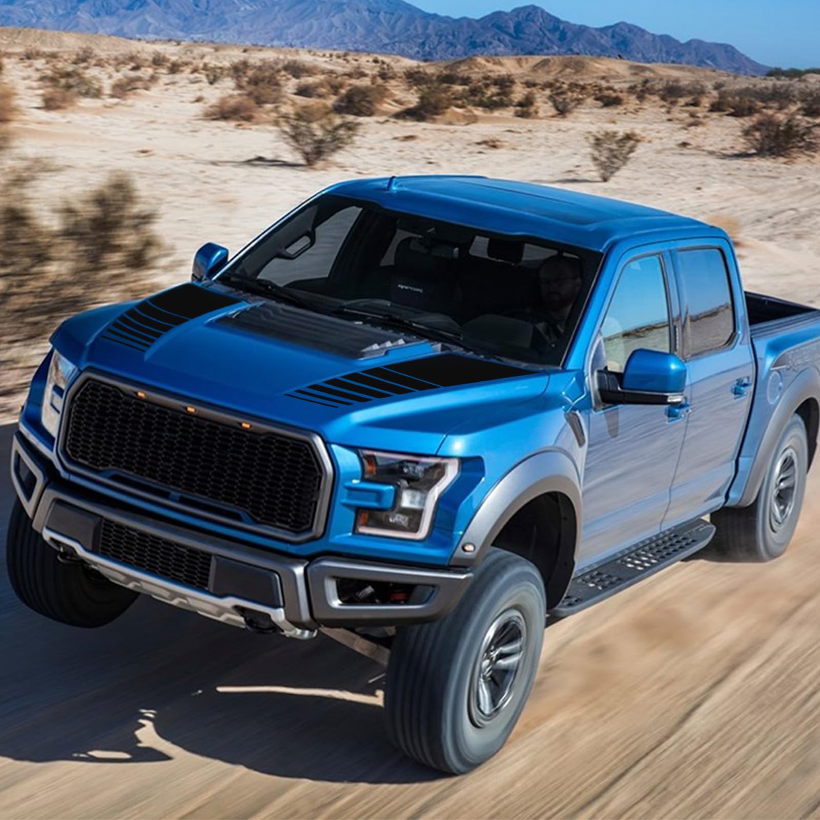 ramuel Compatible with 2PCS Car Hood Cover Vinyl Stripe Stickers Racing Stripes Auto Bonnet Hoods Bumper Decoration Decals Graph