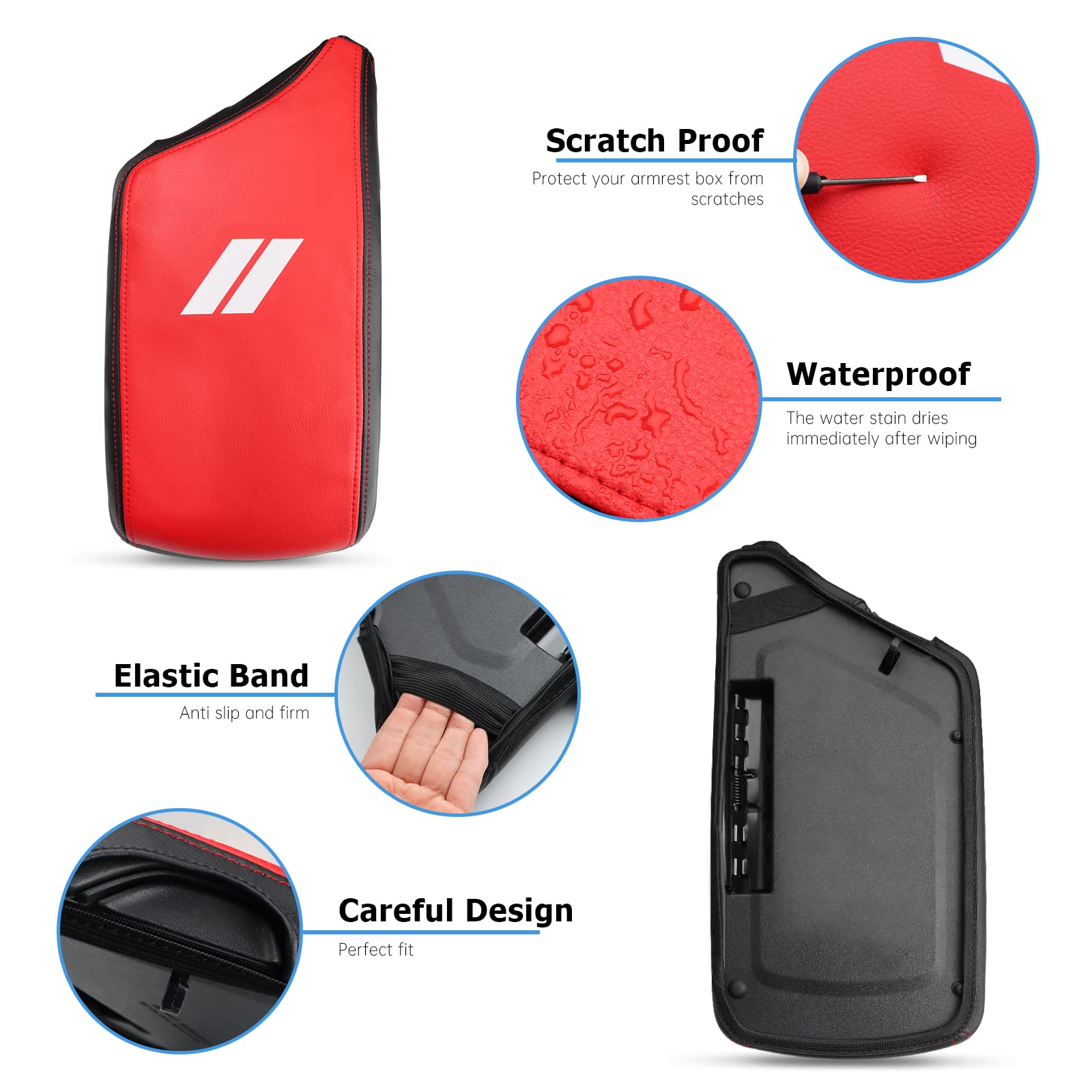 Intget Car Center Console Armrest Cover For Dodge Challenger Accessories 2023 2022 2021 2020 2019 2018 2017 2016 2015 Interior M