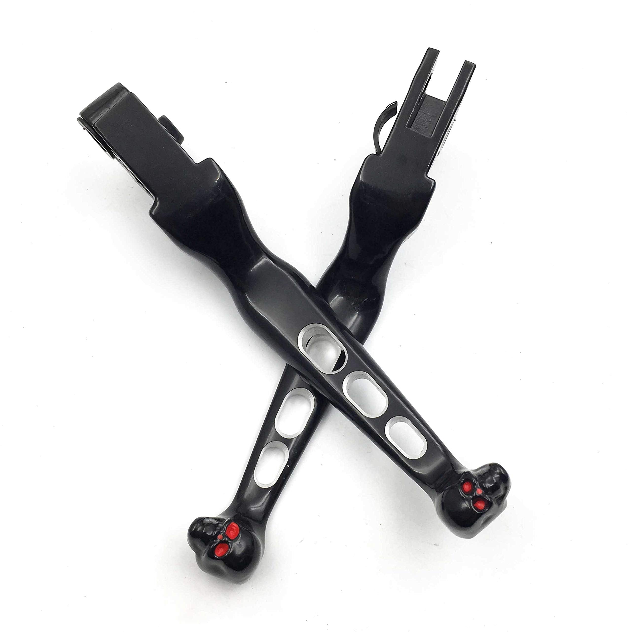 Httmt Mt241-020A-Bk Cnc Aluminum Black Brake Clutch Skull Zombie Lever Compatible With Harley Davidson Xl Sportster 883 1200 Sof