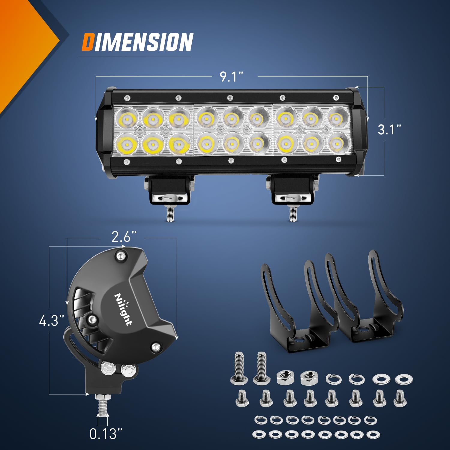 Nilight Led Light Bar 9Inch 54W 3600Lm Spot Off Road Driving Lamp Super Bright Waterproof Fog Work Lighting For Trucks Suv Atv U