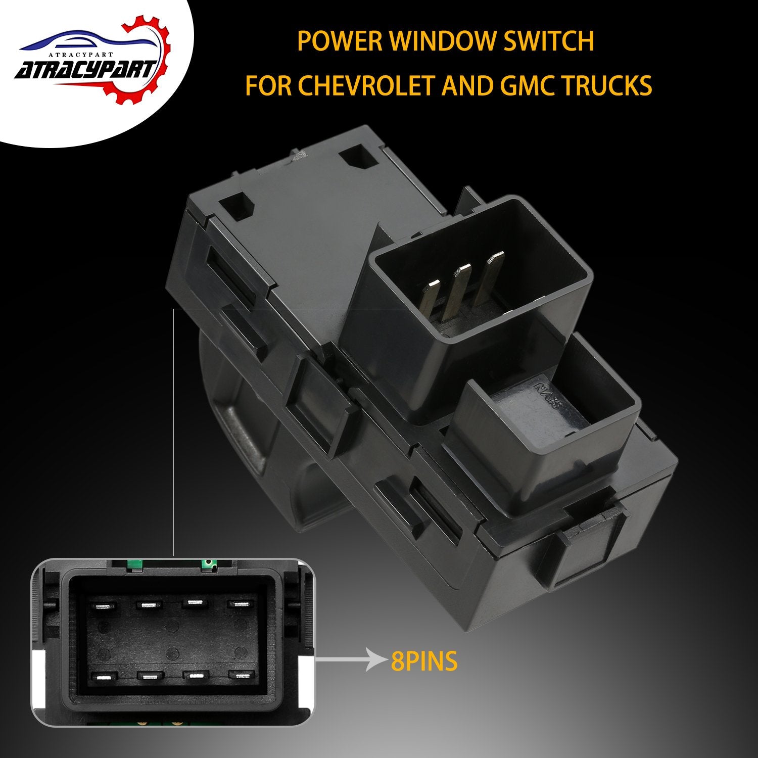3Pcs Power Window Switch Passenger Front Right, Rear Left Or Right | Window Buttons | Replacement For 2006-2015 Chevy Gmc & Buic