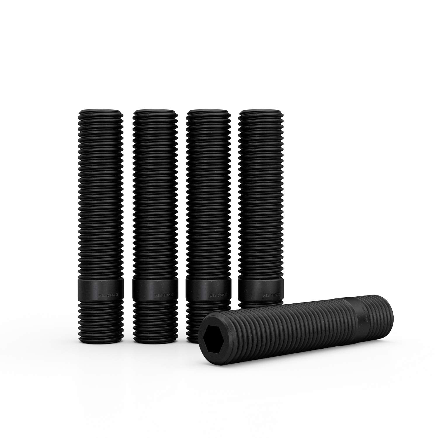 20Pcs Extended Black Wheel Stud Conversion - 12X1.5 To 12X1.5, 80Mm Total Length, 63Mm Shank Length - Compatible With Bmw Vehicl