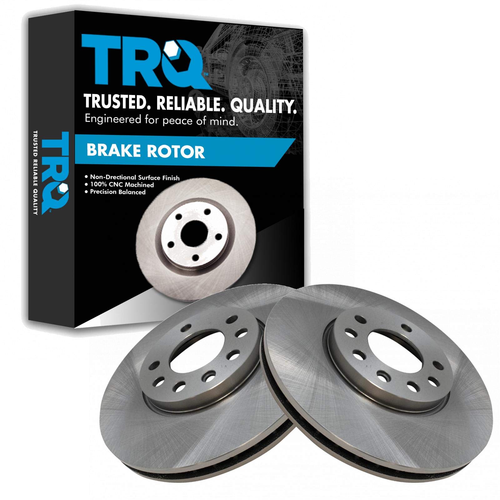Trq Front Brake Rotors Set Vented Compatible With 2003-2011 Saab 9-3 2010 9-3X