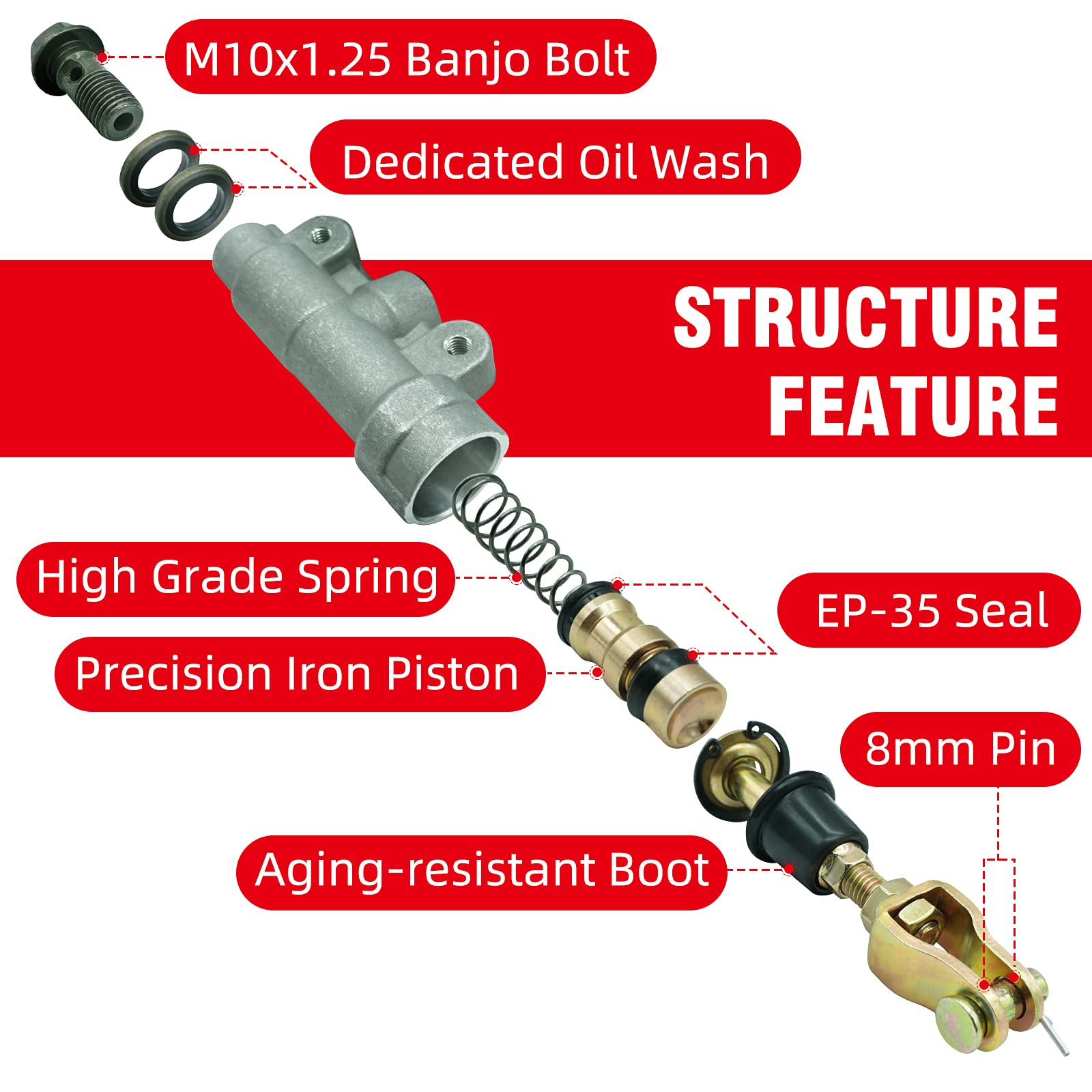 Rear Brake Master Cylinder Fit For Suzuki Rm80 Rm85 Rm125 Rm250 Rmx250