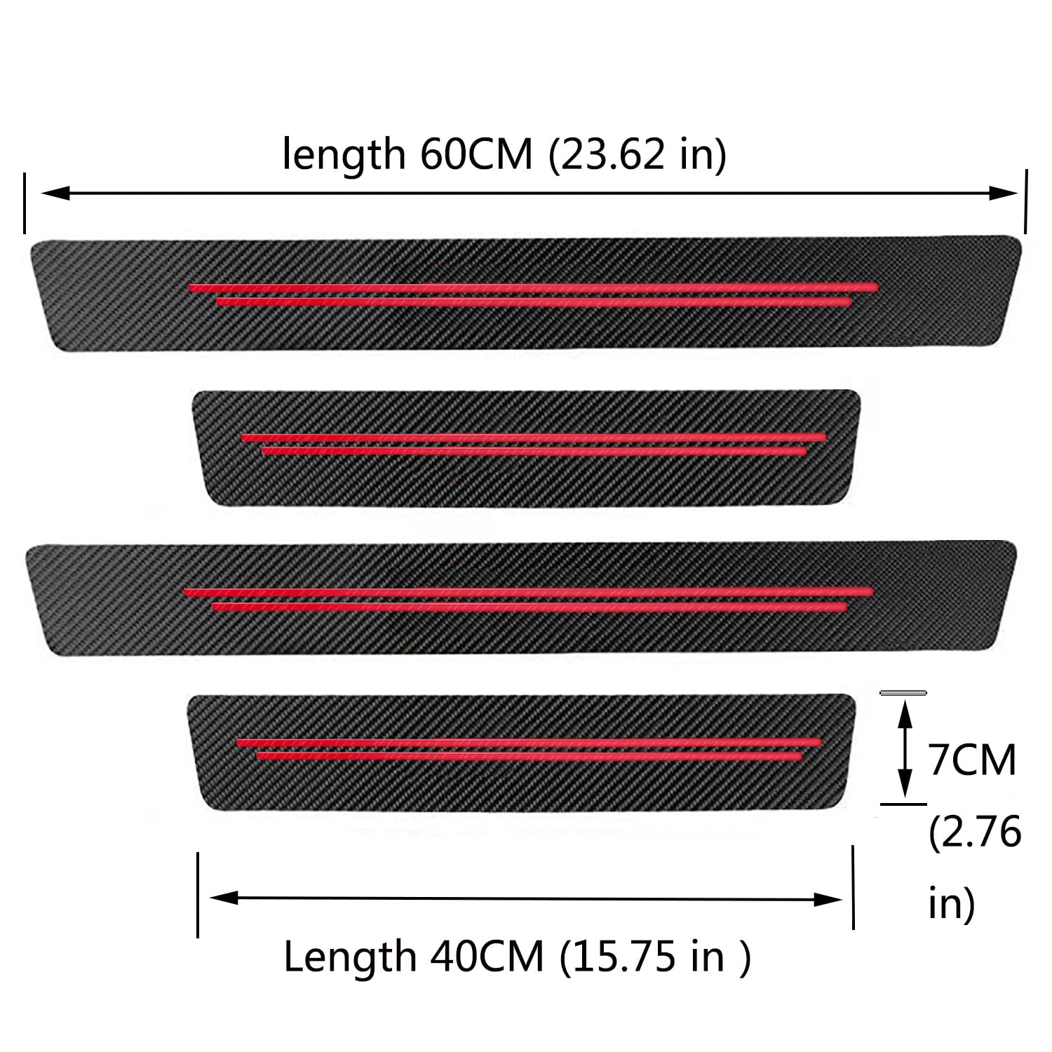 Tacopets Door Sill Protector, Door Sill Scratch Protection (For All Car Models) Door Sill Protector(4Pc Red)
