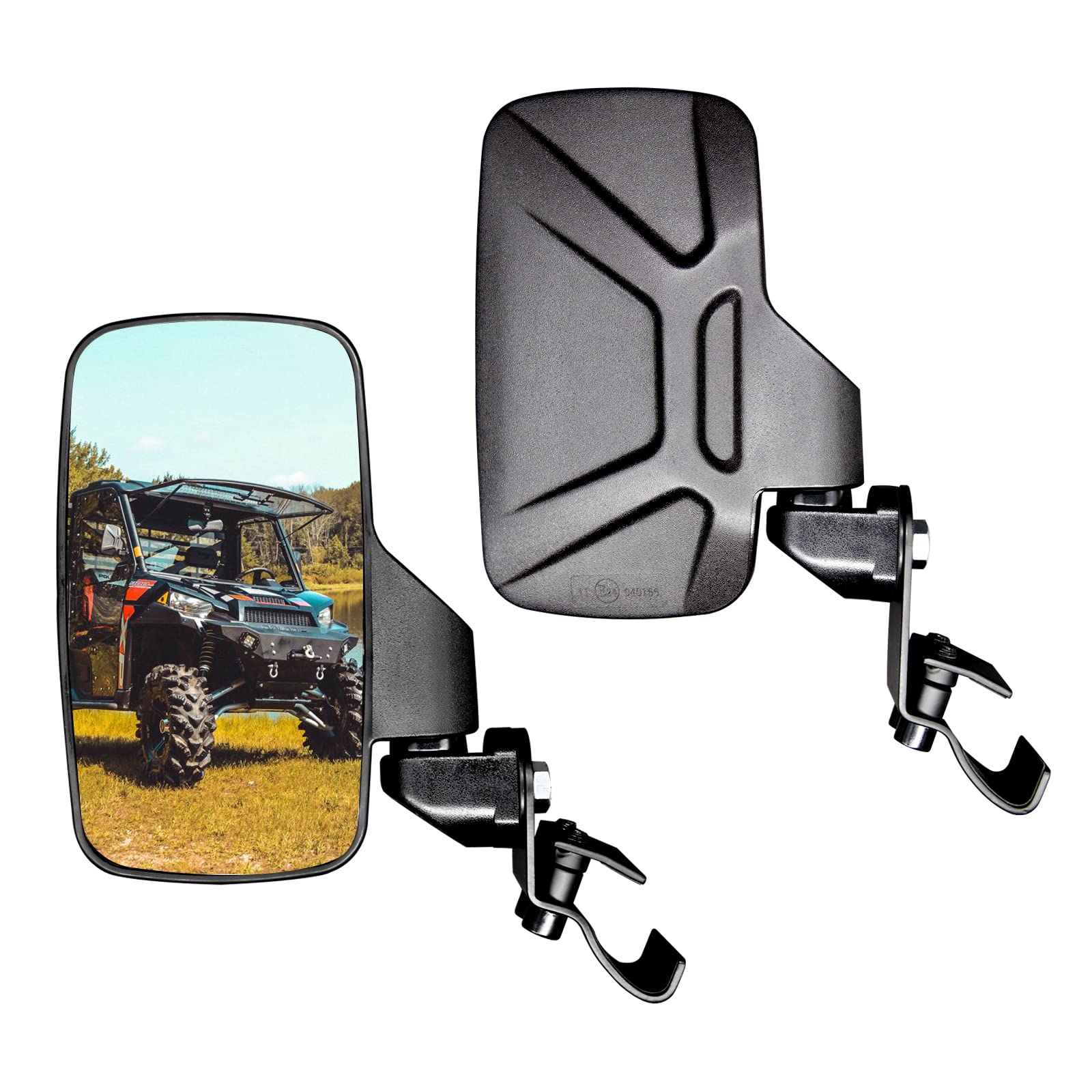 Ranger Side Mirror, Shejisi Utv Side Mirrors,Especially Improved The Length Of The Right Fixture, So That It Does Not Block The Line Of Sight, Compatible With Polaris Ranger General, Can-Am Defender