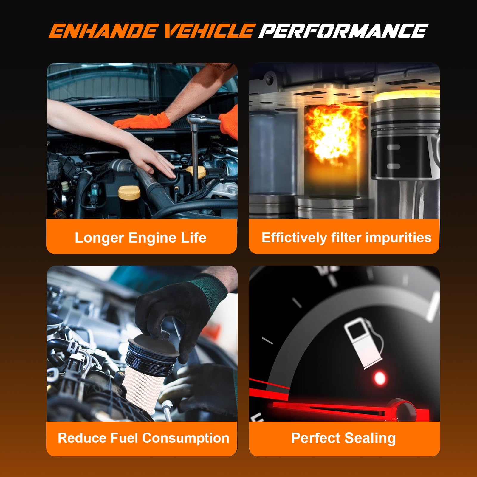 FD-4617 Fuel Filter for 2008 2009 2010 Ford F250 F350 F450 F550 Super Duty 6.4L Powerstroke Diesel Fuel Filter Replace Motorcraf