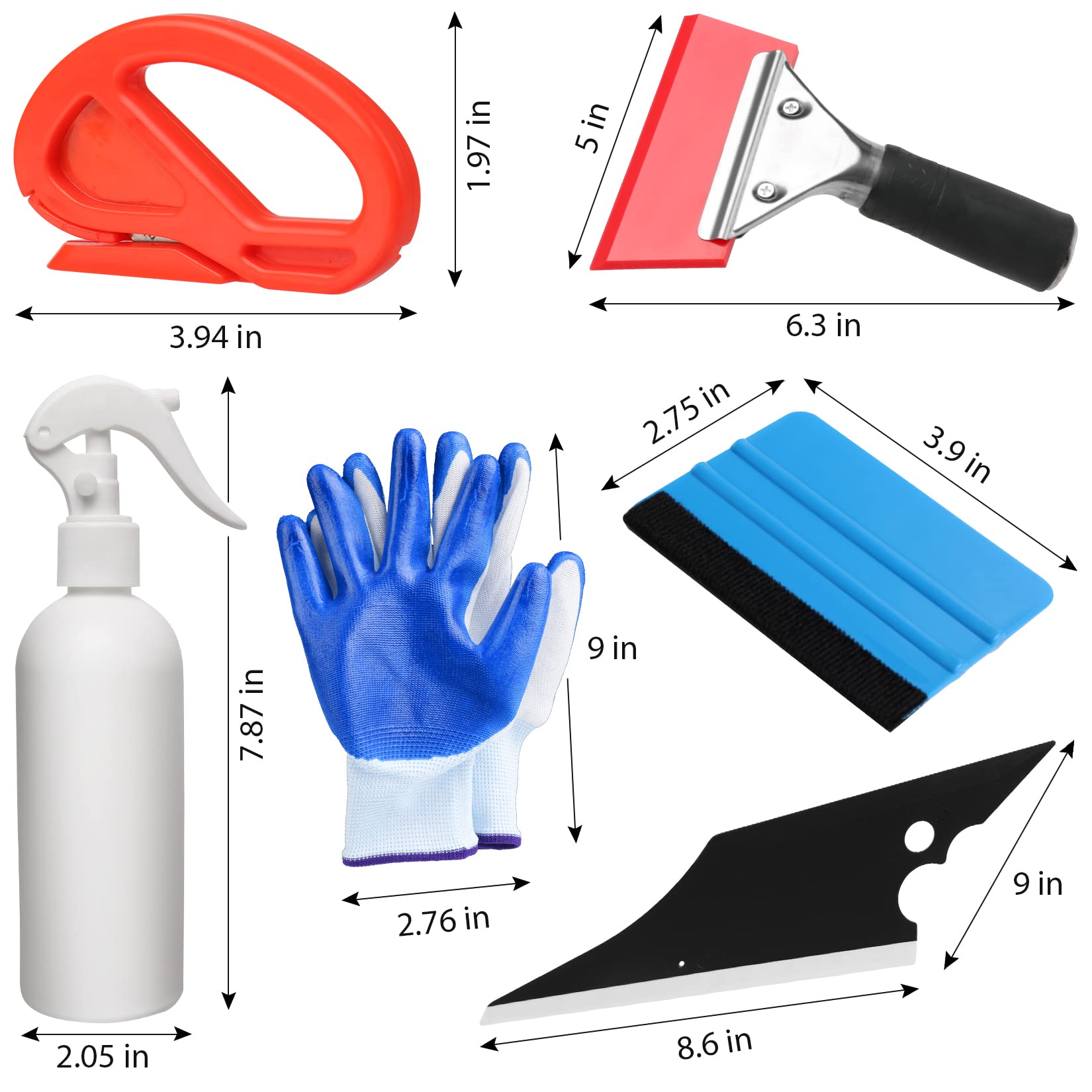 Diyself Window Tint Kit For Cars, 45 Pcs Vehicle Glass Protective Film Wrapping Set, Squeegee For Vinyl, Vinyl Wrap Tools, Window Tint Tools, Car Film Kit