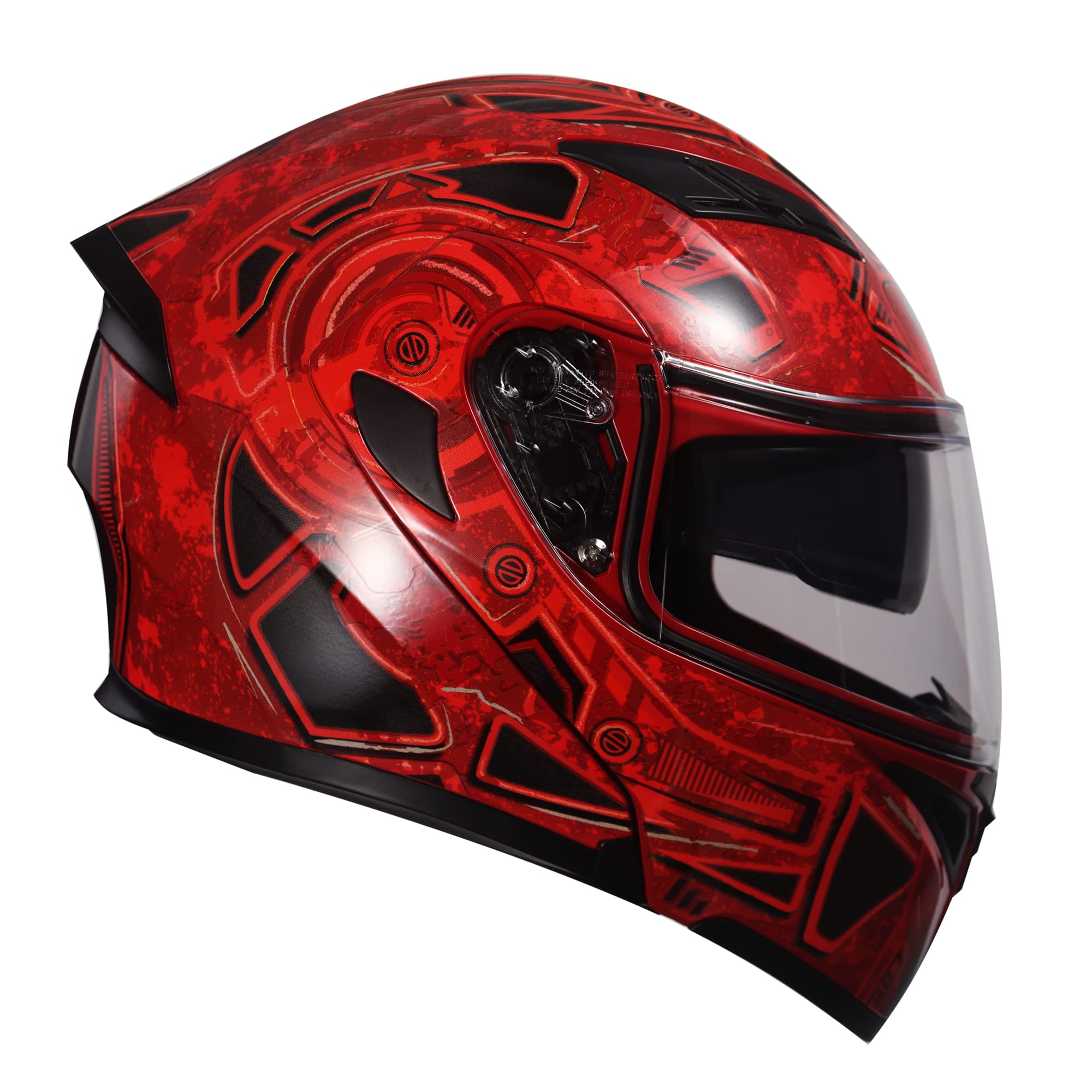 Kypara Motorcycle Dual Visor Flip Up Modular Full Face Helmet With Dot Certification Of Impressionism (L, Demon Slayer)