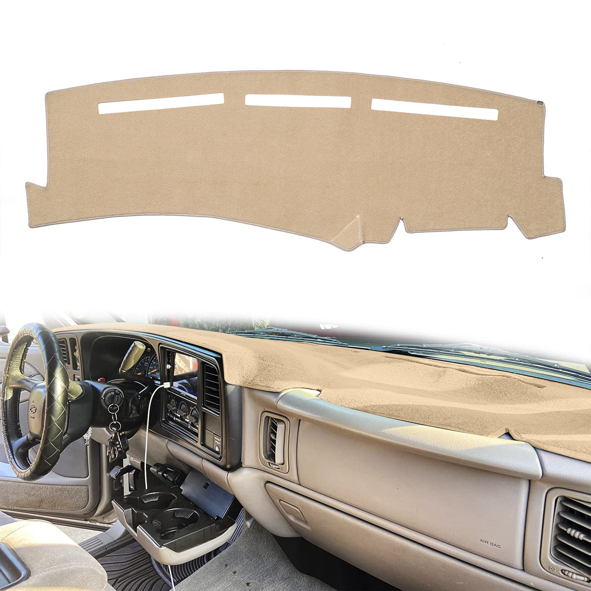 Hanlanka Dashboard Cover For Chevrolet Silverado 1500 2500 3500 1999-2006 Avalanche Chevy Tahoe Suburban Gmc Sierra Yukon Dash C