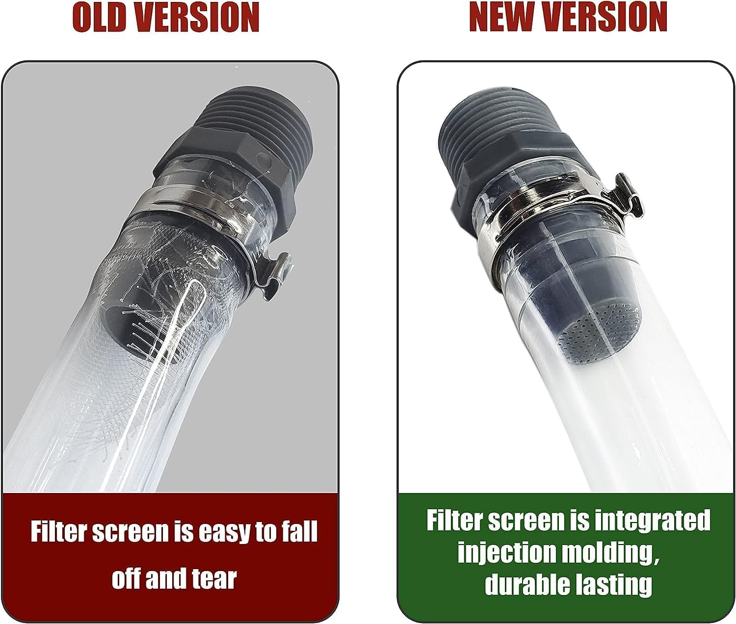 Mapleza 2-Pack Fuel Jug Hose - 5 Gallon Gas Can Hose Replacement with Upgraded Filter Design - Compatible with 5.5 & 3 Gallon Ju