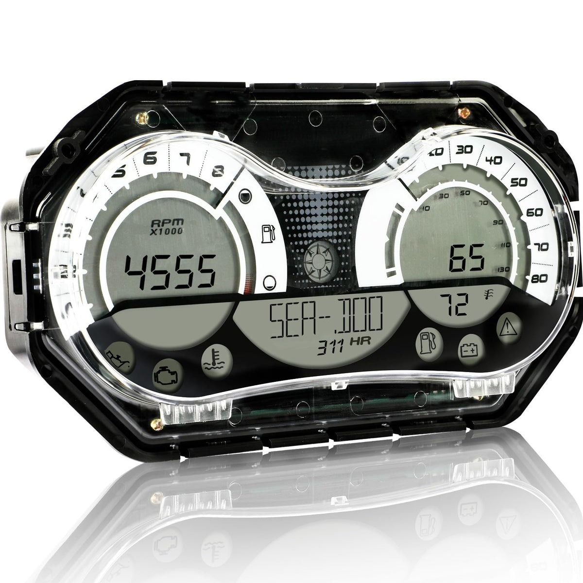 Fexhull 278002270 Speedometer with LCD Gauge & Chrome Bezel Fit for SeaDoo GTX RXP RXT Wake 2006-2011 Motorcycle LCD Speedometer