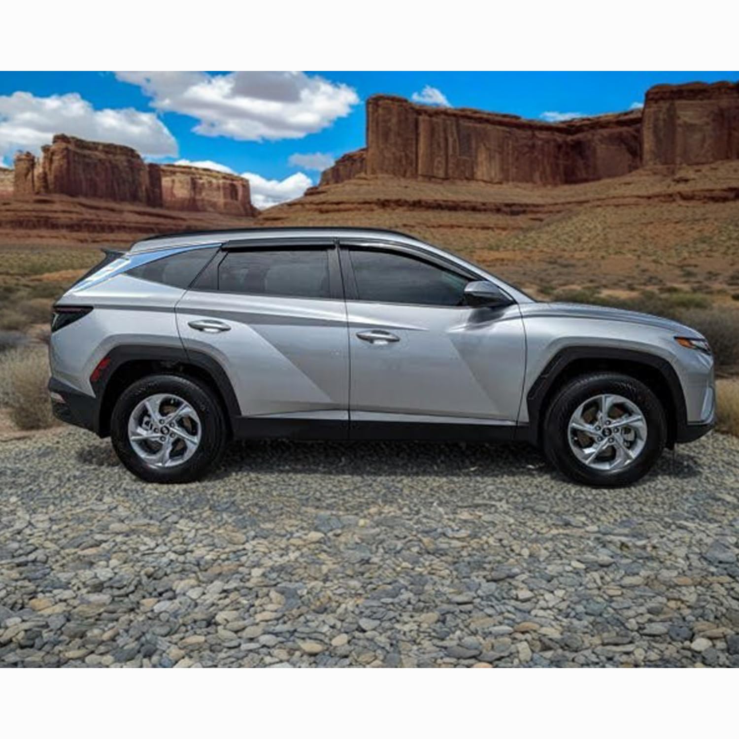 Outside All Weather Durable Rain Guards Window Visor Fit For Hyundai Tucson & Tucson Hybrid 2022-2024 Window Deflectors, Vent Gu